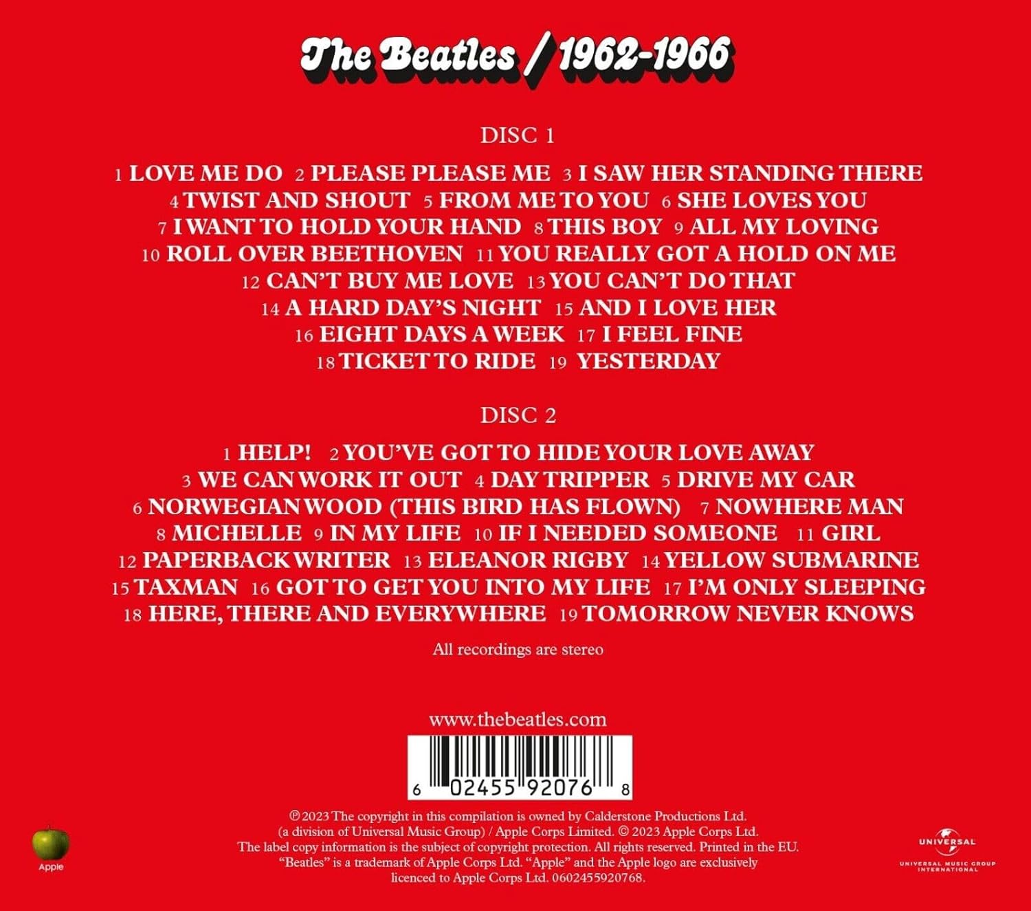 The Beatles - Remastered Red & Blue 2023