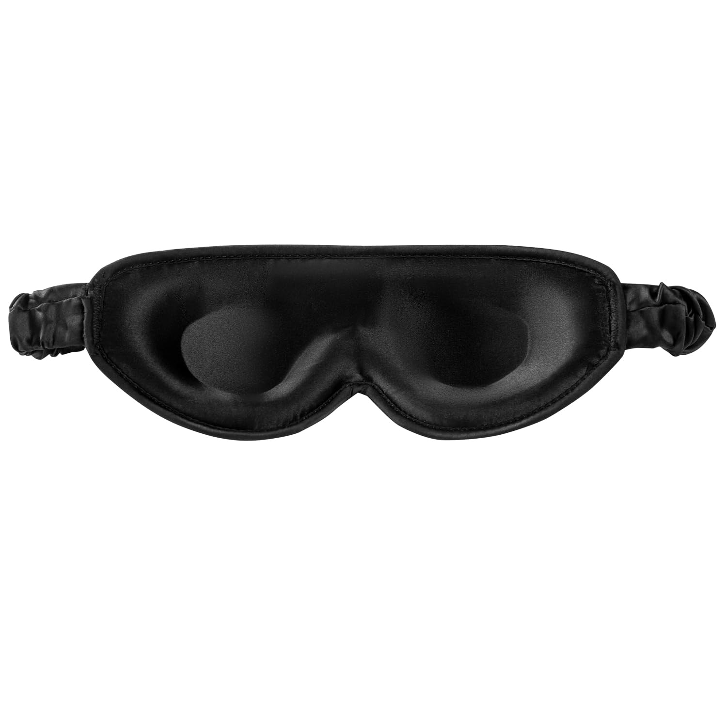 Alaska Bear Sleep Mask Silk Cover Eye Contour Built-in No Pressure for Sleeping, Upgrade Over Conventional Flat Satin Eye Masks, Machine Washable (Black)