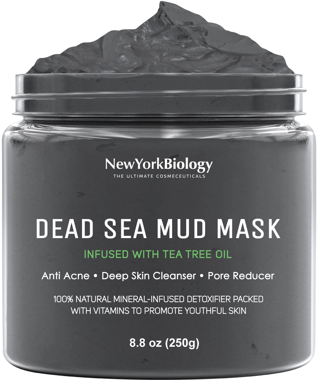 New York Biology Dead Sea Mud Mask for Face and Body - Spa Quality Pore Reducer for Acne, Blackheads & Oily Skin, Natural Skincare for Women, Men - Tightens Skin for A Healthier Complexion - 8.8 oz