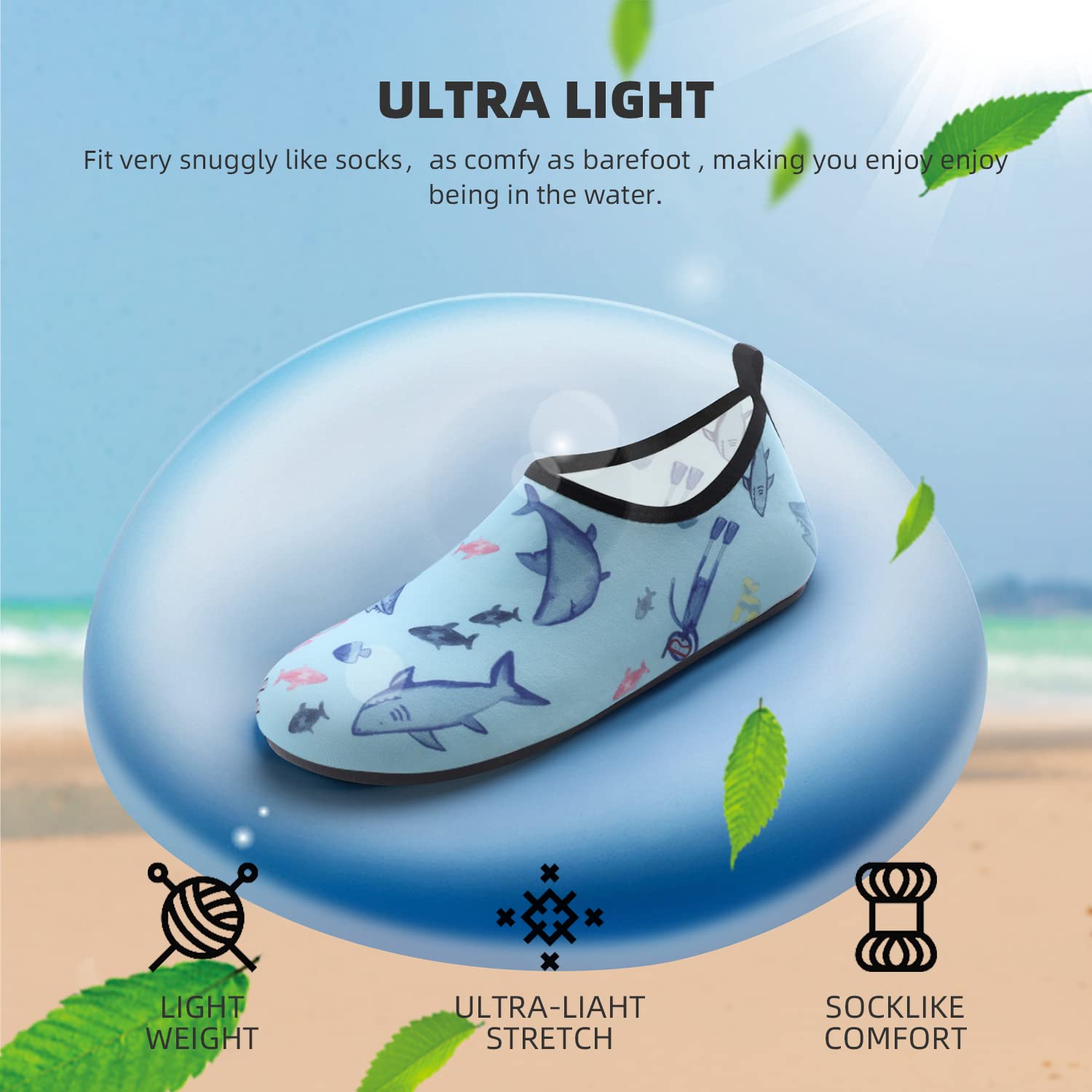 Water Shoes for Women Men Quick-Dry Aqua Socks Swim Beach Barefoot Yoga Exercise Wear Sport Accessories Pool Camping Must Haves Adult Youth Size