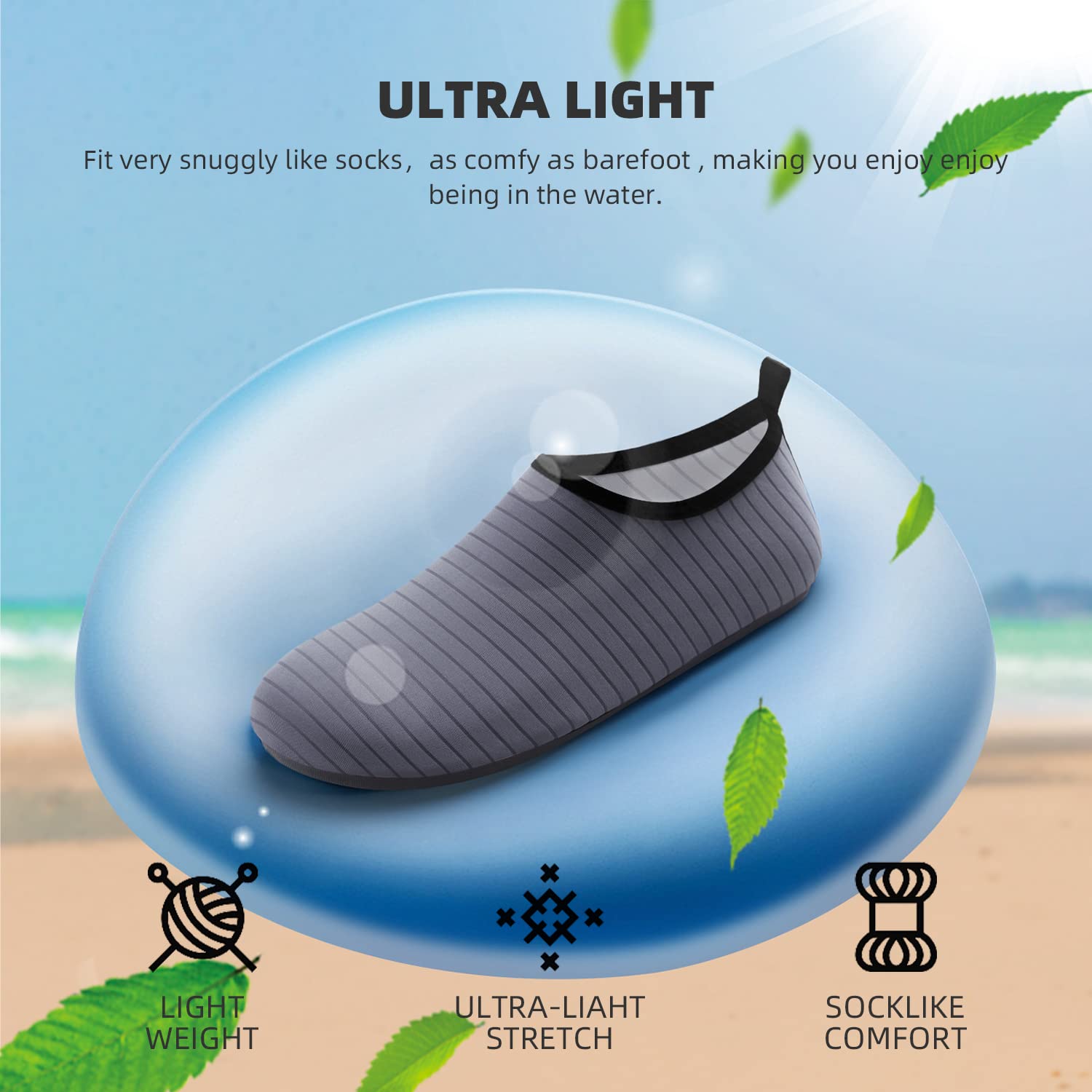 Water Shoes for Women Men Quick-Dry Aqua Socks Swim Beach Barefoot Yoga Exercise Wear Sport Accessories Pool Camping Must Haves Adult Youth Size