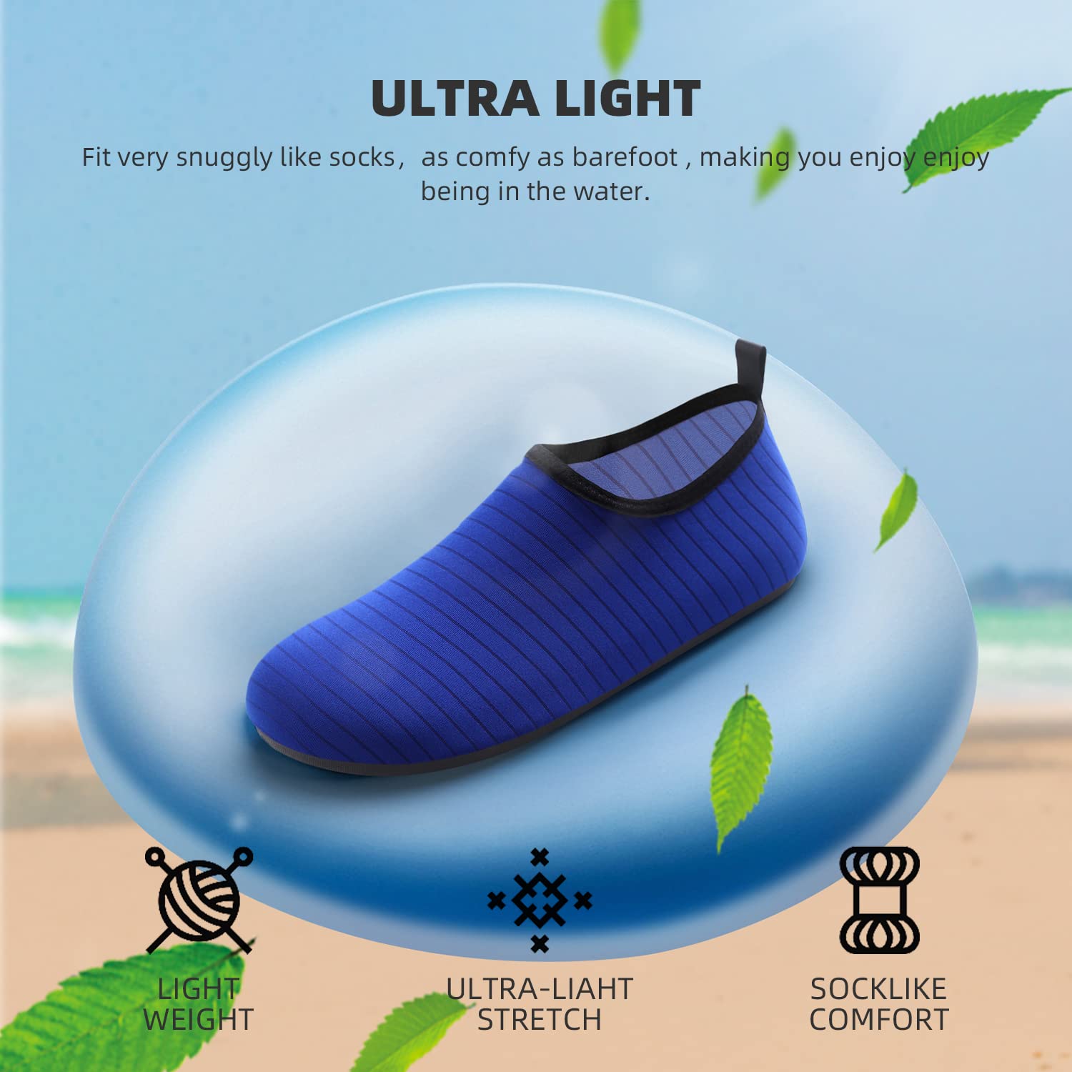 Water Shoes for Women Men Quick-Dry Aqua Socks Swim Beach Barefoot Yoga Exercise Wear Sport Accessories Pool Camping Must Haves Adult Youth Size