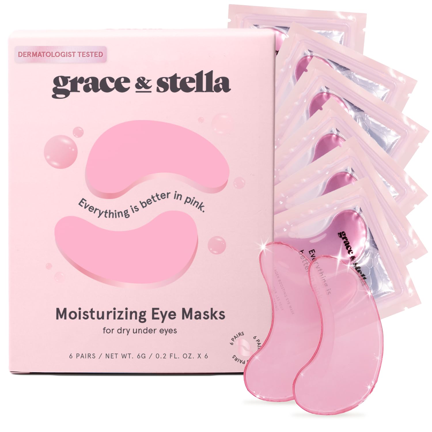 grace & stella Under Eye Mask - Valentines Day Gifts for Women - Reduce Dark Circles, Puffy Eyes, Undereye Bags, Wrinkles - Gel Under Eye Patches - Bridesmaid Gifts - Vegan Self Care (24 Pairs, Gold)