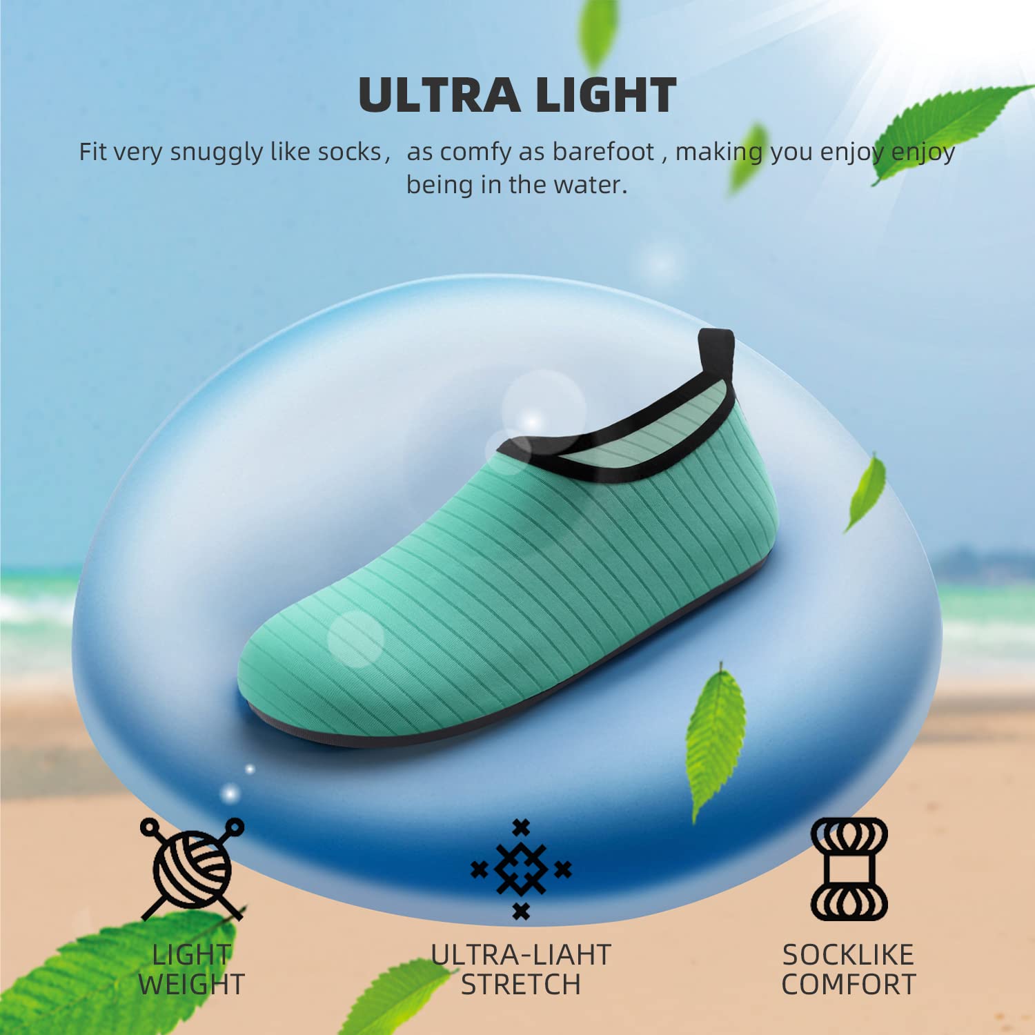 Water Shoes for Women Men Quick-Dry Aqua Socks Swim Beach Barefoot Yoga Exercise Wear Sport Accessories Pool Camping Must Haves Adult Youth Size