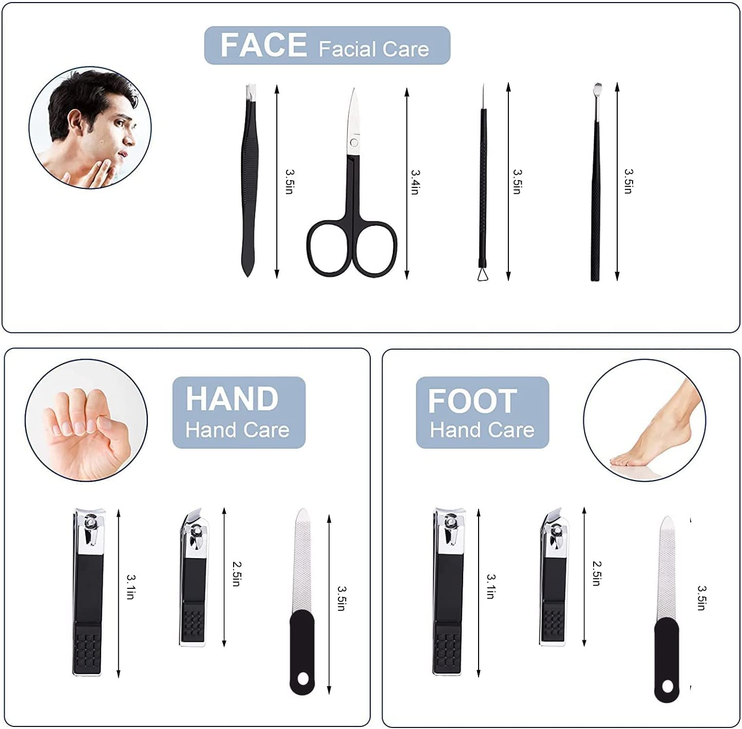 Manicure Set Personal Care Nail Clipper Kit Manicure Professional Manicure Pedicure Set Mens Accessories Personal Care Set Nail Grooming Kit Present for Men Husband Boyfriend Parent