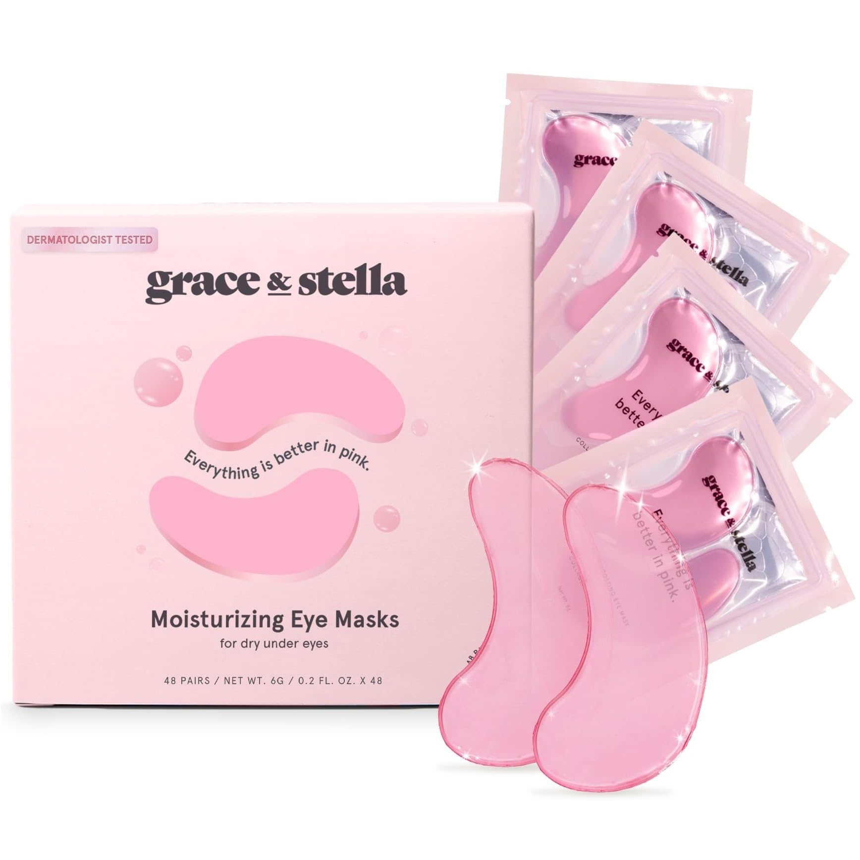 grace & stella Under Eye Mask - Valentines Day Gifts for Women - Reduce Dark Circles, Puffy Eyes, Undereye Bags, Wrinkles - Gel Under Eye Patches - Bridesmaid Gifts - Vegan Self Care (24 Pairs, Gold)