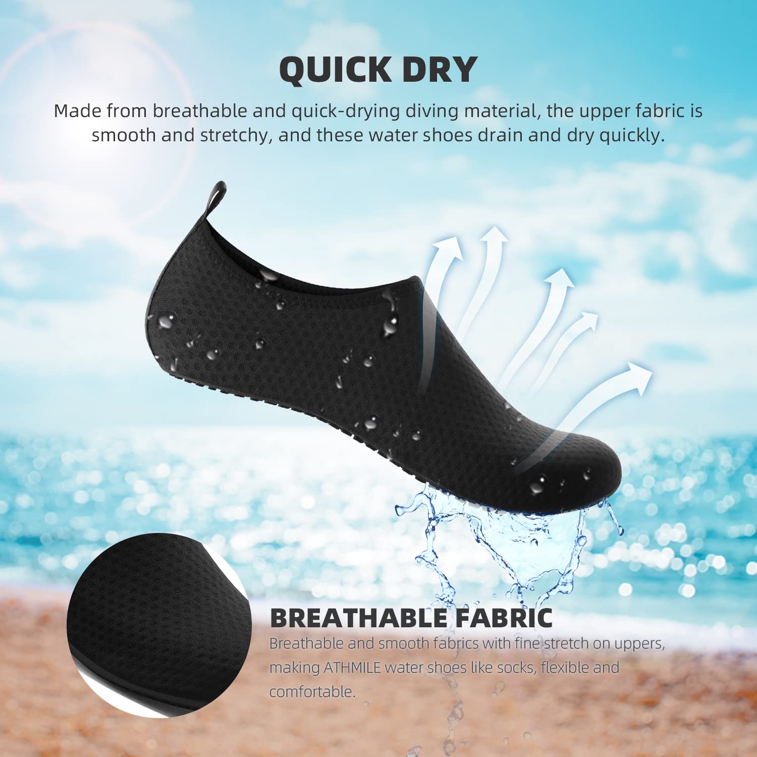 Water Shoes for Women Men Quick-Dry Aqua Socks Swim Beach Barefoot Yoga Exercise Wear Sport Accessories Pool Camping Must Haves Adult Youth Size