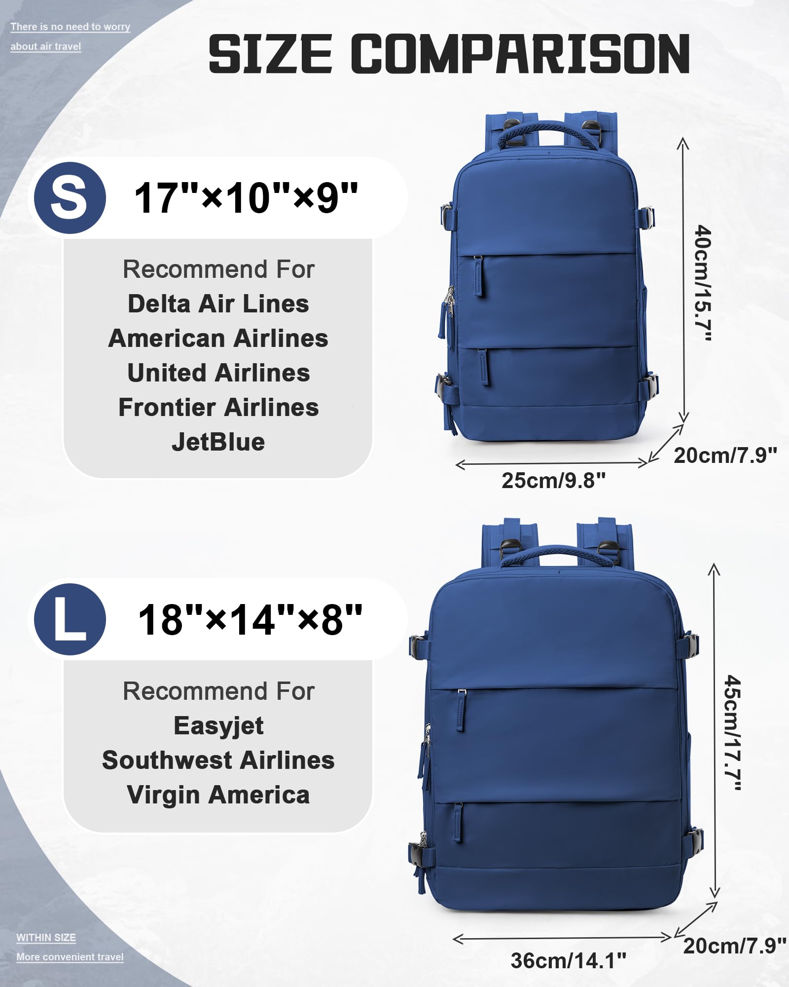 Travel Backpack For Women Men Airline Approved Personal Item Bag For Airlines Carry On Backpack Flight Approved Waterproof Backpack For Traveling On Airplane College Laptop Backpack Travel Must Haves