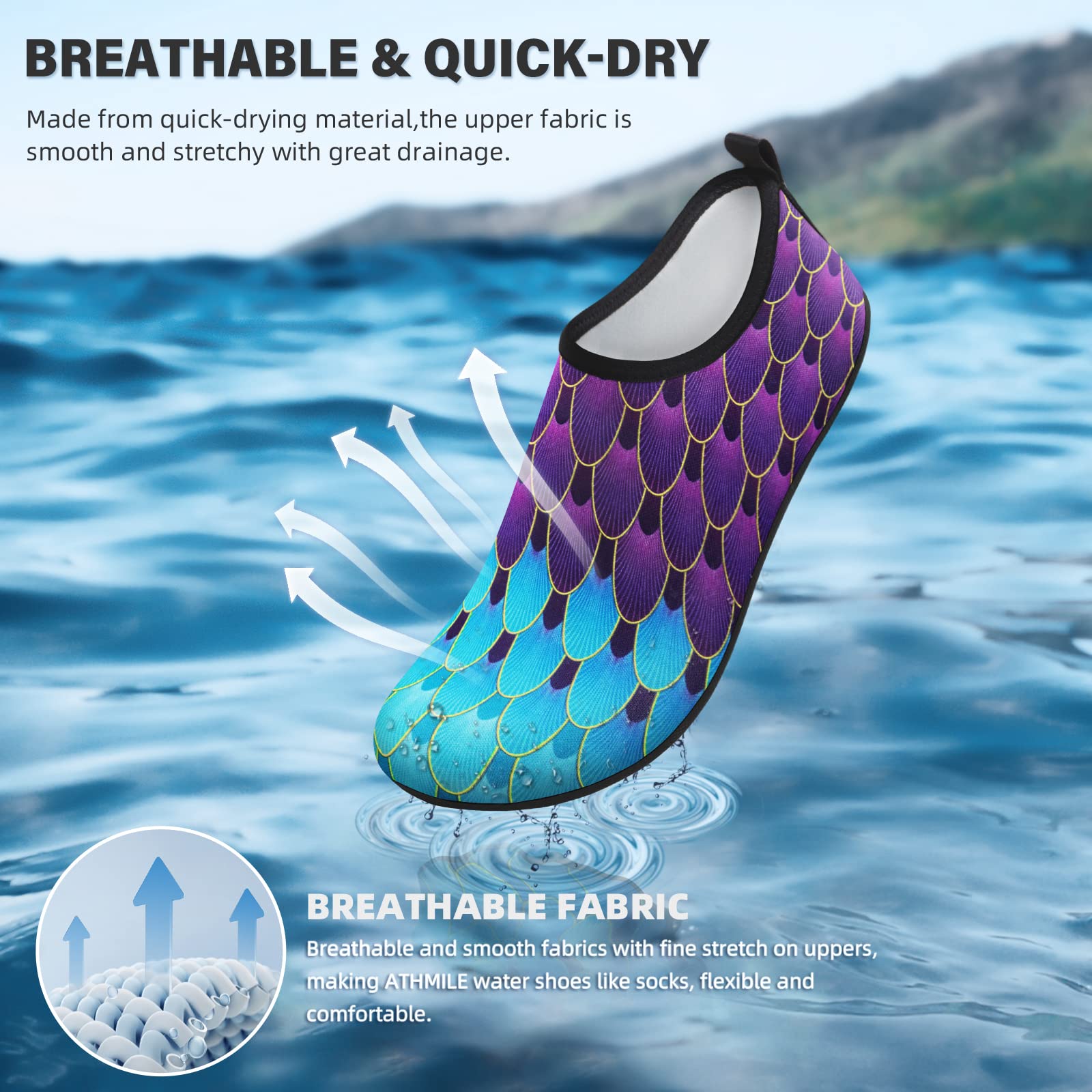 Water Shoes for Women Men Quick-Dry Aqua Socks Swim Beach Barefoot Yoga Exercise Wear Sport Accessories Pool Camping Must Haves Adult Youth Size