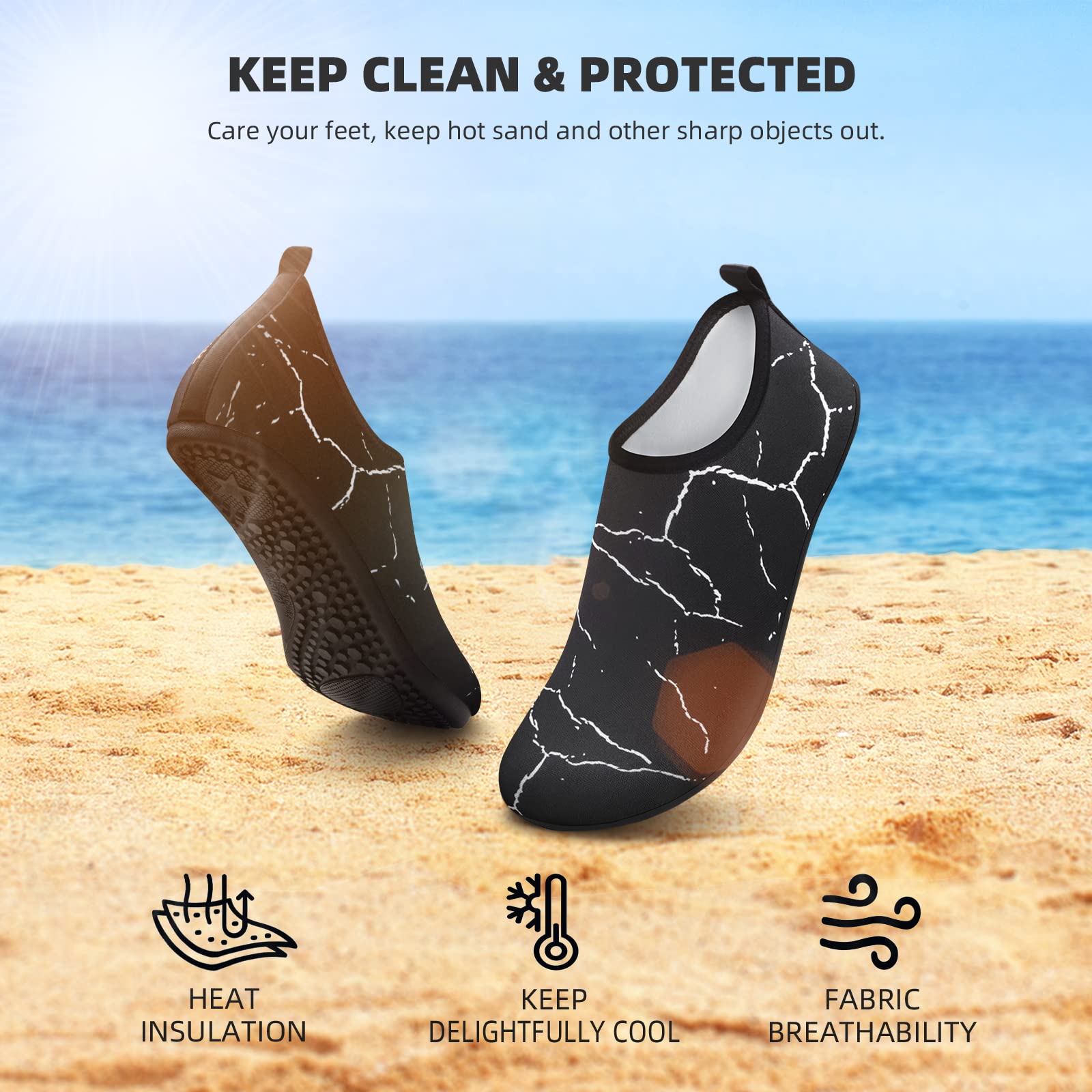 Water Shoes for Women Men Quick-Dry Aqua Socks Swim Beach Barefoot Yoga Exercise Wear Sport Accessories Pool Camping Must Haves Adult Youth Size