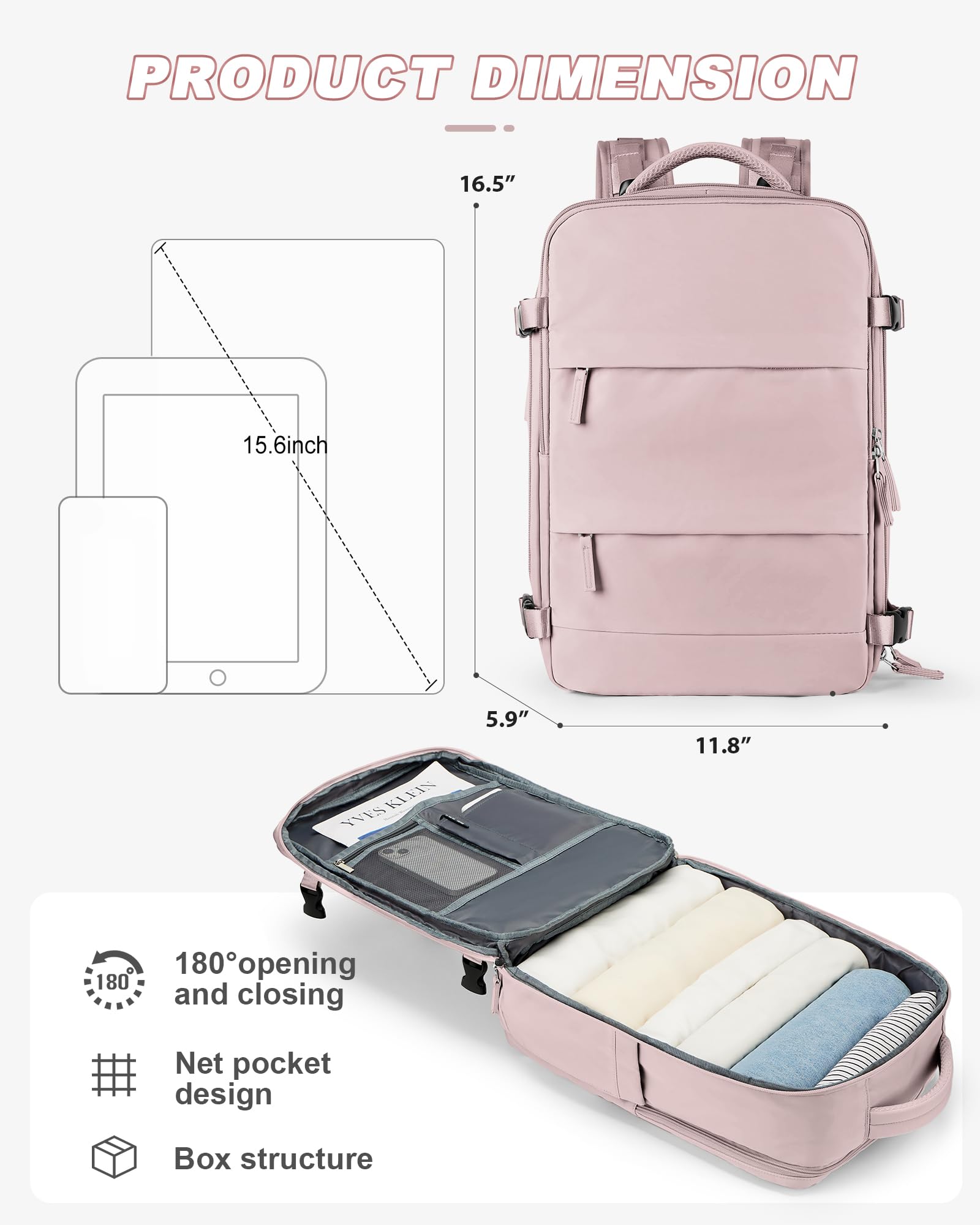 Travel Backpack For Women Men Airline Approved Personal Item Bag For Airlines Carry On Backpack Flight Approved Waterproof Backpack For Traveling On Airplane College Laptop Backpack Travel Must Haves