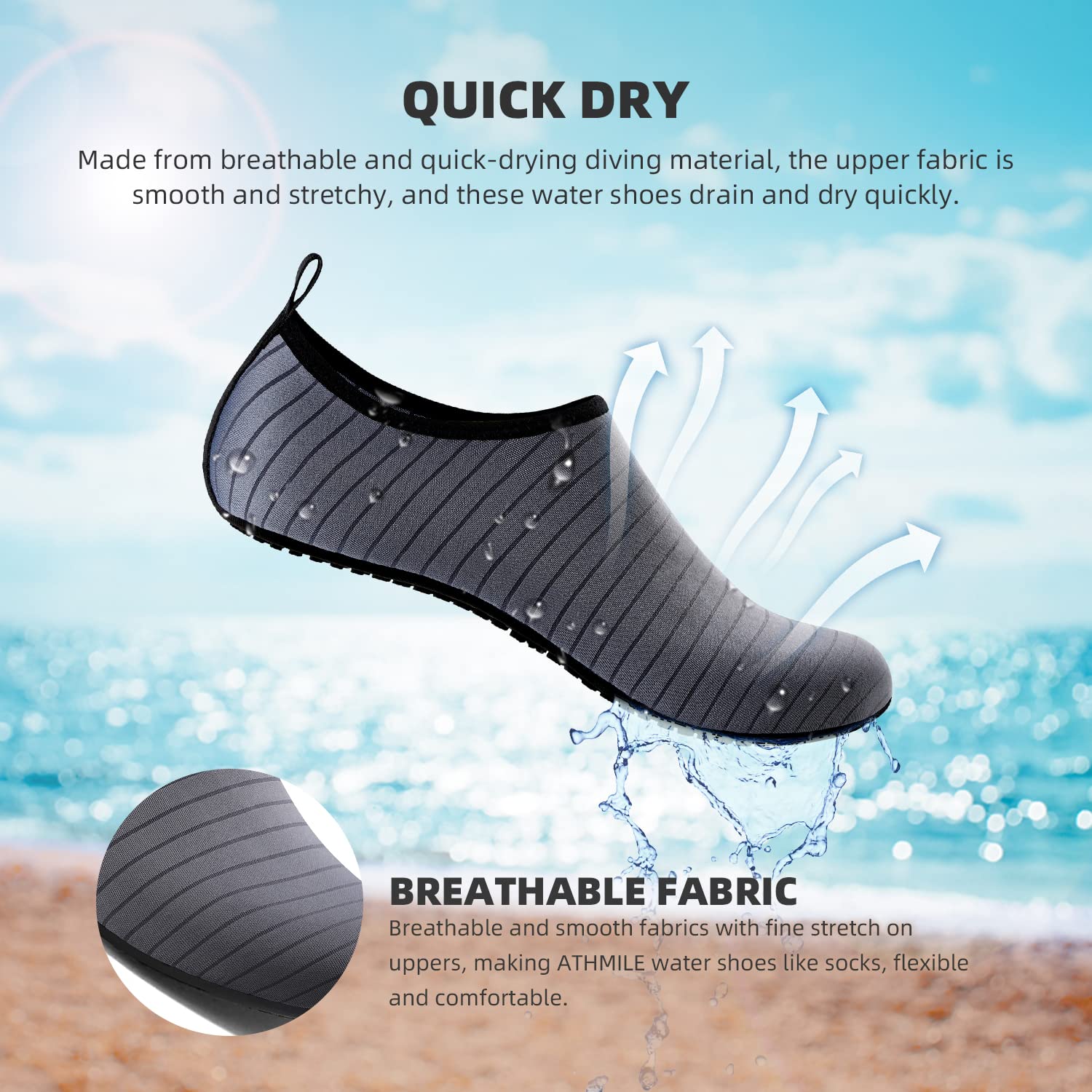 Water Shoes for Women Men Quick-Dry Aqua Socks Swim Beach Barefoot Yoga Exercise Wear Sport Accessories Pool Camping Must Haves Adult Youth Size