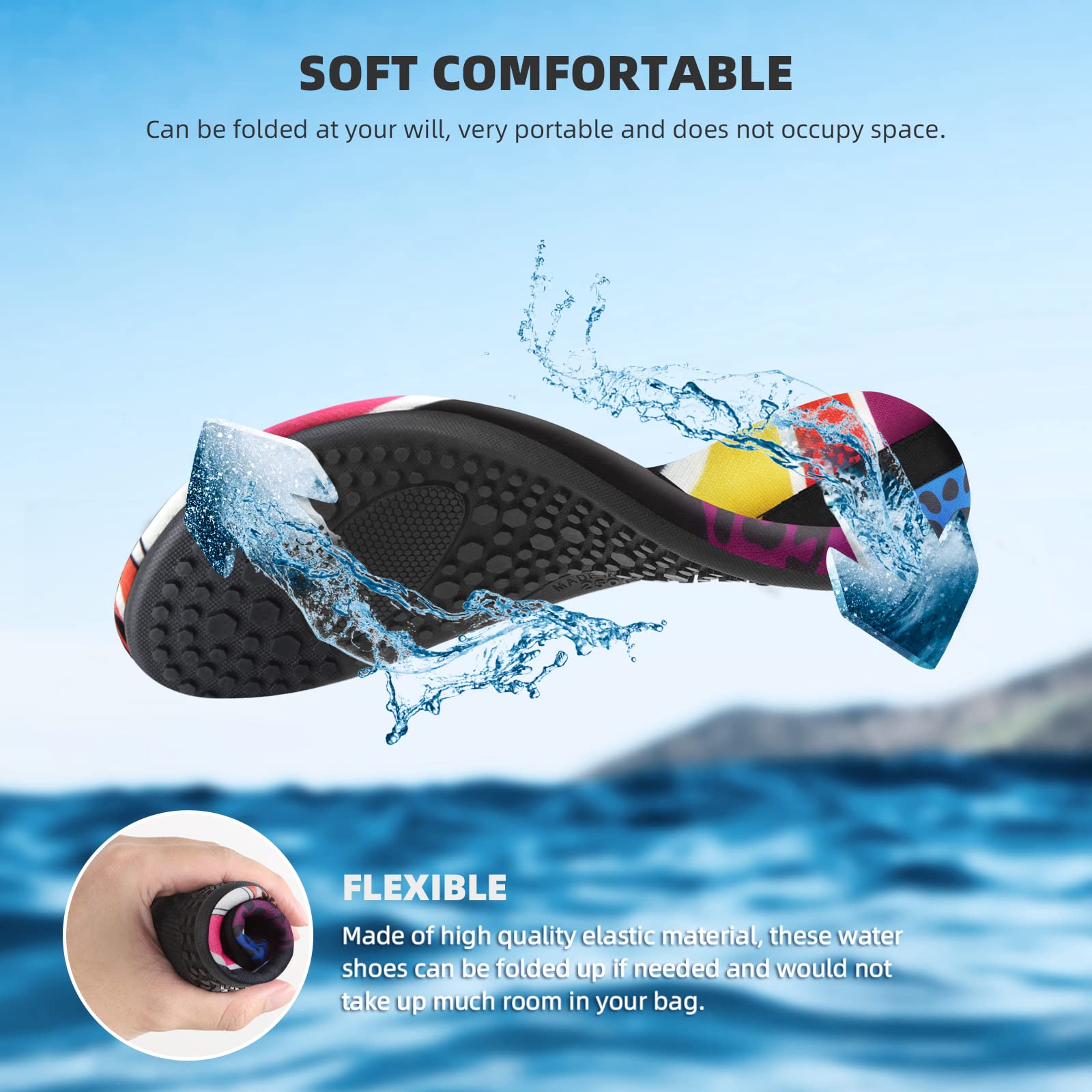 Water Shoes for Women Men Quick-Dry Aqua Socks Swim Beach Barefoot Yoga Exercise Wear Sport Accessories Pool Camping Must Haves Adult Youth Size