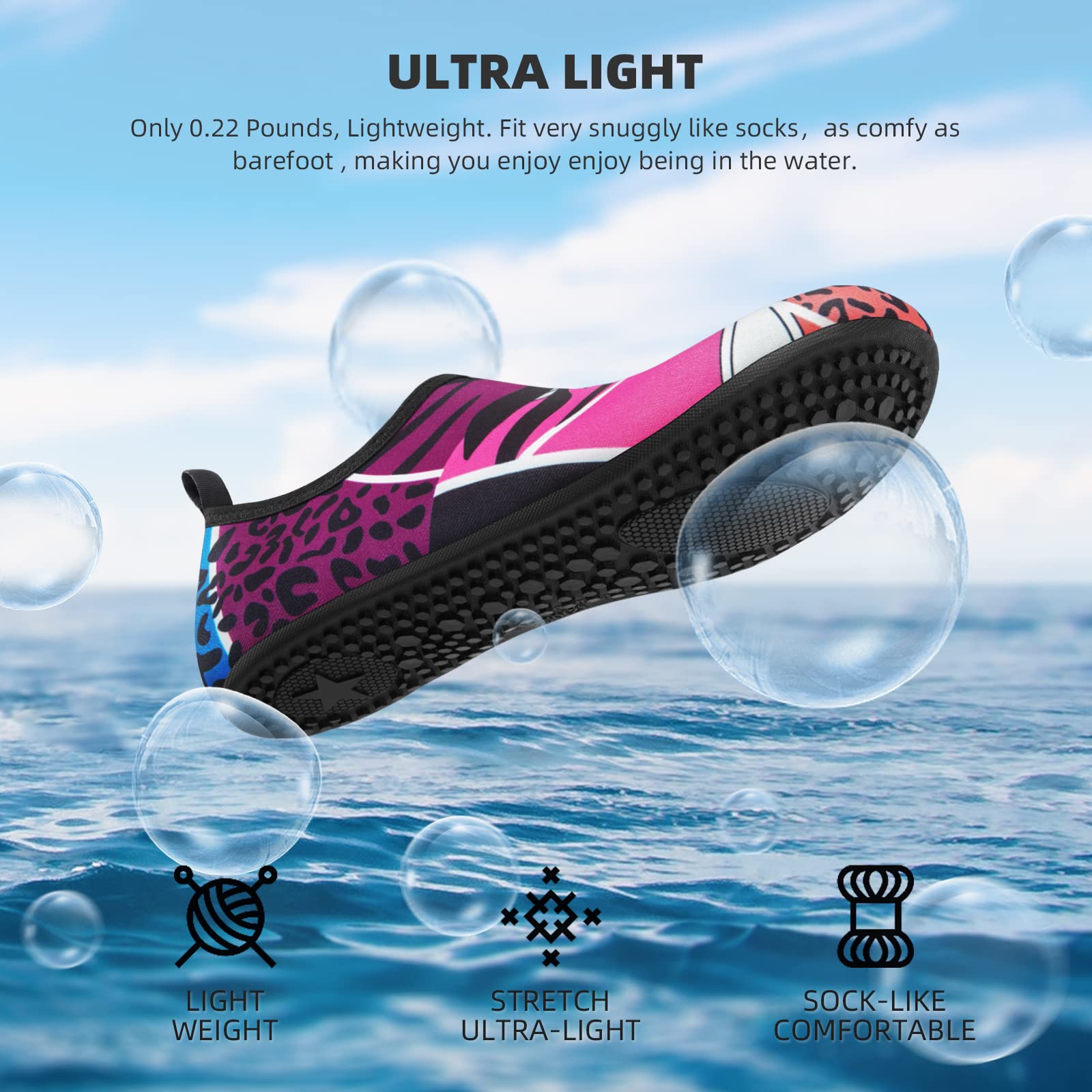 Water Shoes for Women Men Quick-Dry Aqua Socks Swim Beach Barefoot Yoga Exercise Wear Sport Accessories Pool Camping Must Haves Adult Youth Size