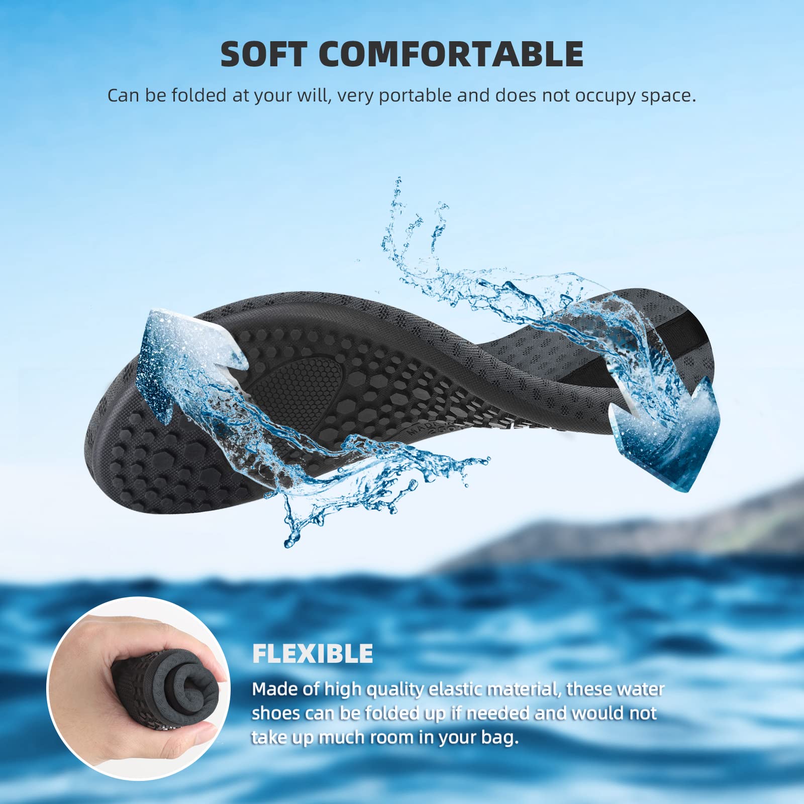 Water Shoes for Women Men Quick-Dry Aqua Socks Swim Beach Barefoot Yoga Exercise Wear Sport Accessories Pool Camping Must Haves Adult Youth Size