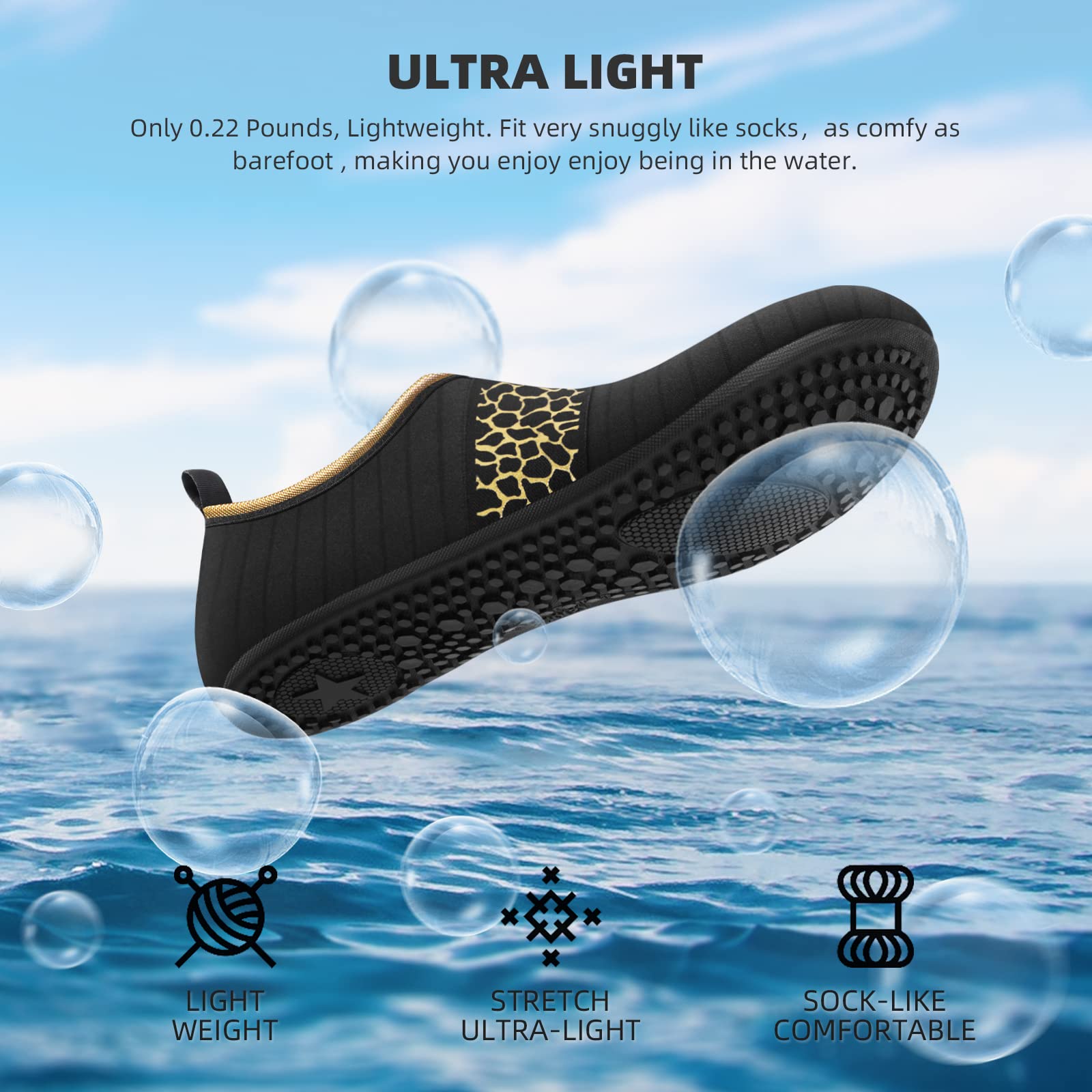 Water Shoes for Women Men Quick-Dry Aqua Socks Swim Beach Barefoot Yoga Exercise Wear Sport Accessories Pool Camping Must Haves Adult Youth Size