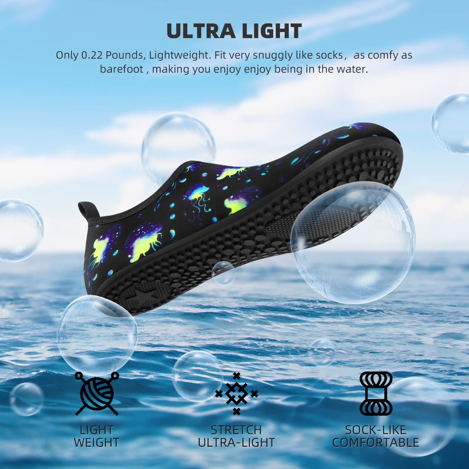 Water Shoes for Women Men Quick-Dry Aqua Socks Swim Beach Barefoot Yoga Exercise Wear Sport Accessories Pool Camping Must Haves Adult Youth Size