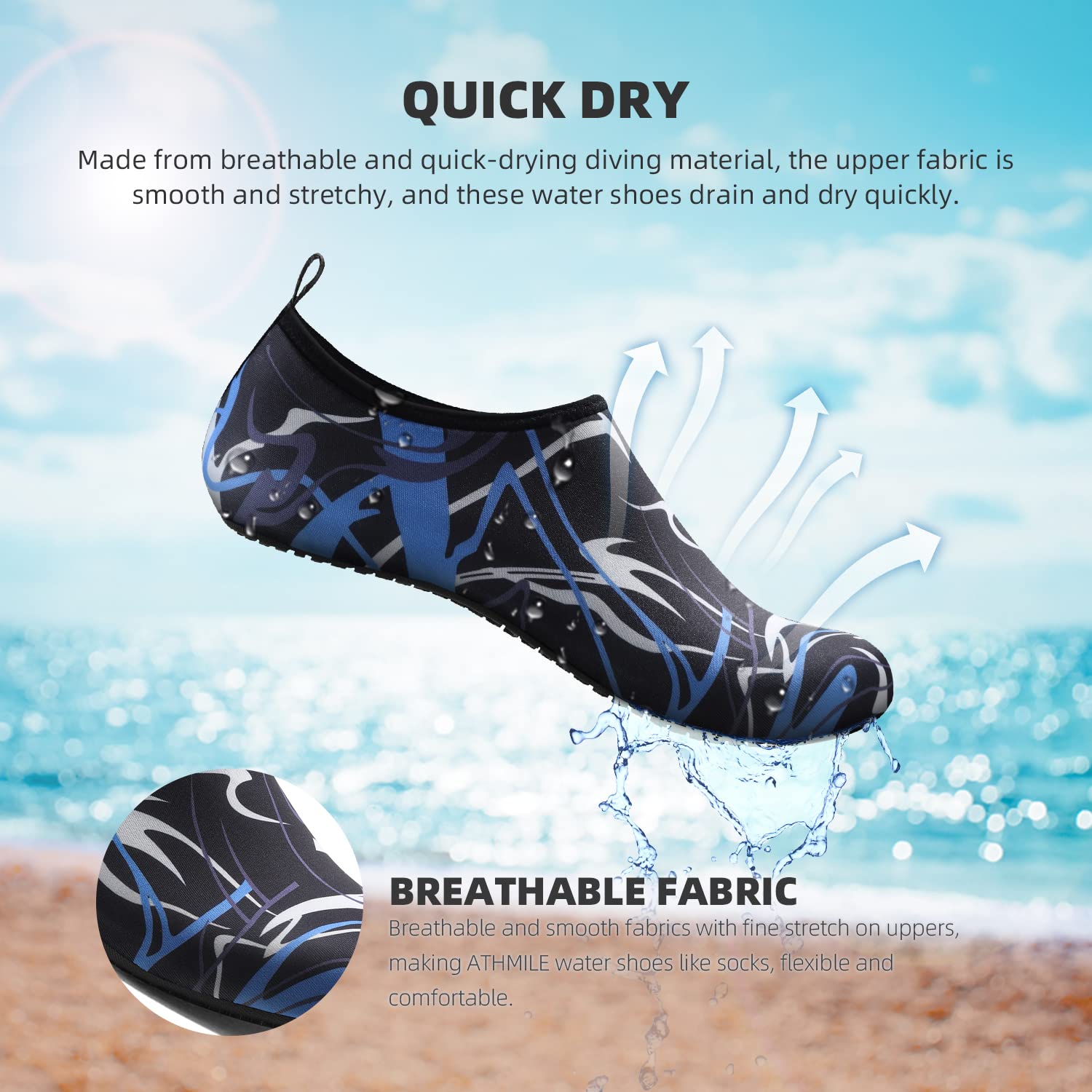 Water Shoes for Women Men Quick-Dry Aqua Socks Swim Beach Barefoot Yoga Exercise Wear Sport Accessories Pool Camping Must Haves Adult Youth Size