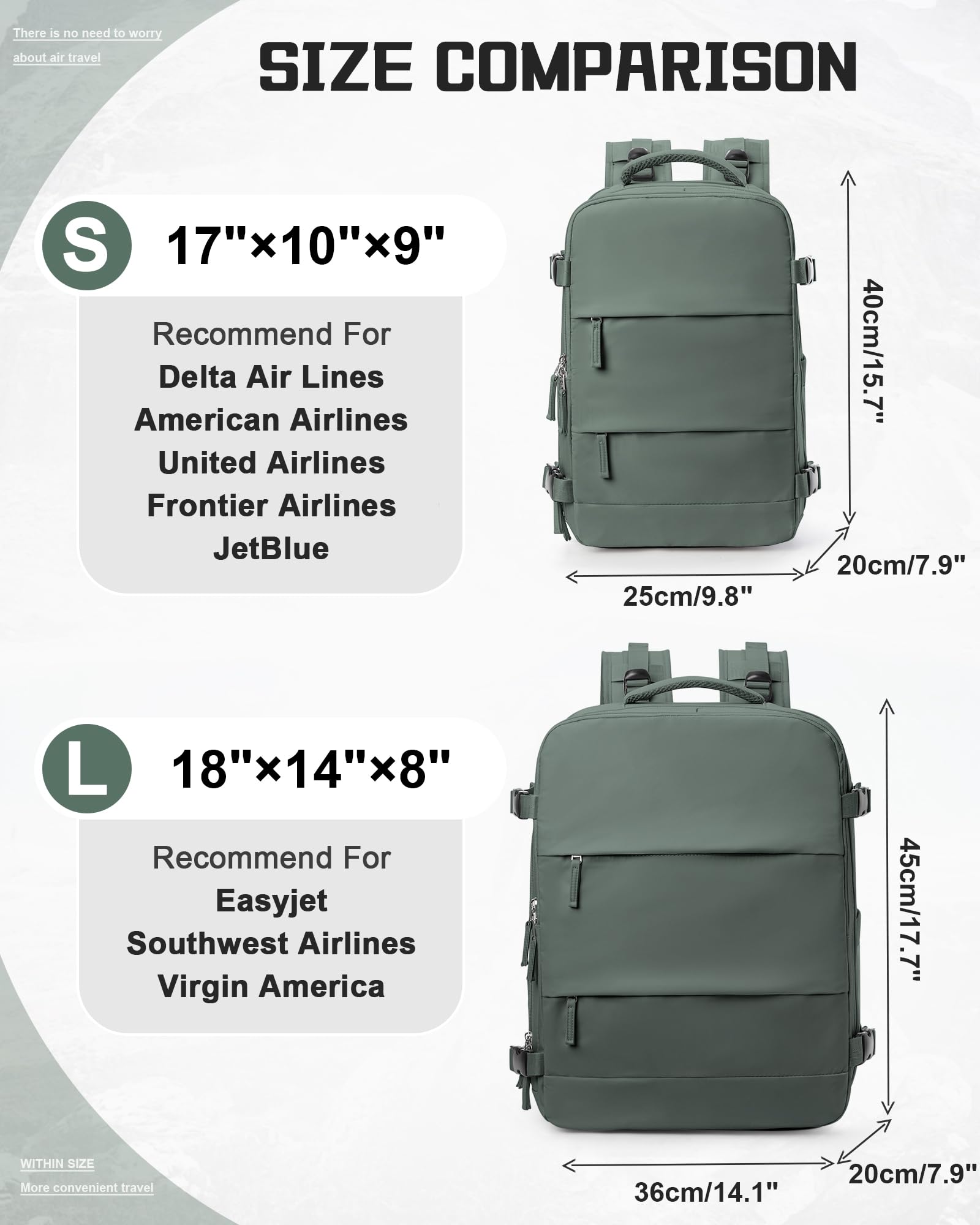 Travel Backpack For Women Men Airline Approved Personal Item Bag For Airlines Carry On Backpack Flight Approved Waterproof Backpack For Traveling On Airplane College Laptop Backpack Travel Must Haves