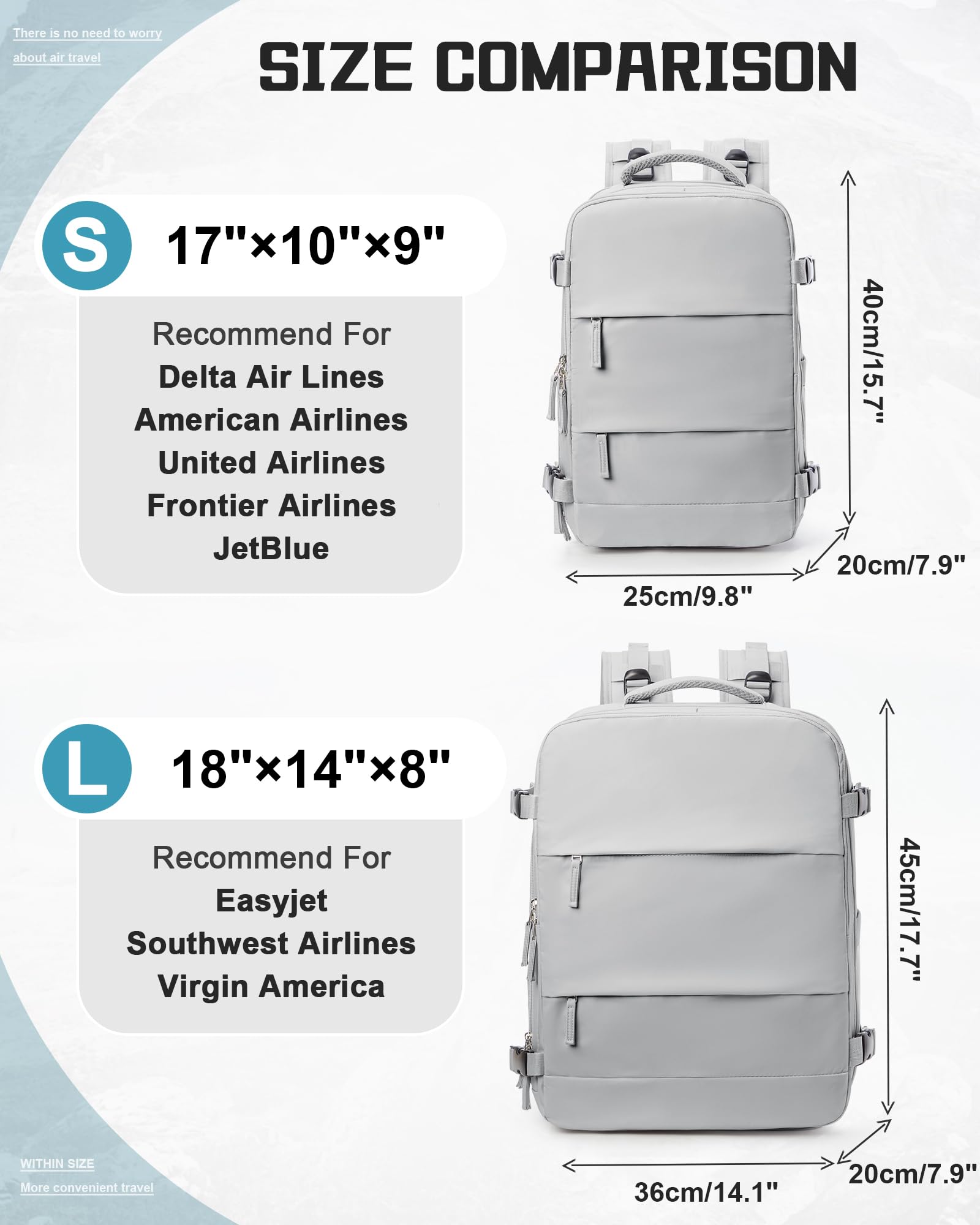 Travel Backpack For Women Men Airline Approved Personal Item Bag For Airlines Carry On Backpack Flight Approved Waterproof Backpack For Traveling On Airplane College Laptop Backpack Travel Must Haves