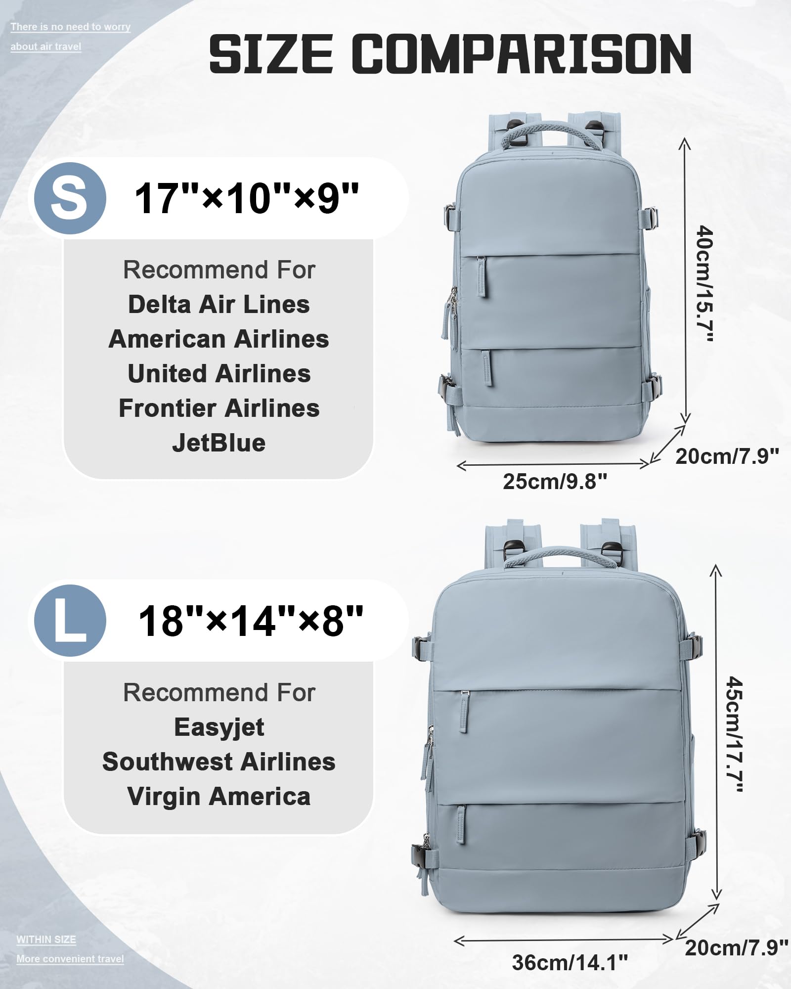 Travel Backpack For Women Men Airline Approved Personal Item Bag For Airlines Carry On Backpack Flight Approved Waterproof Backpack For Traveling On Airplane College Laptop Backpack Travel Must Haves