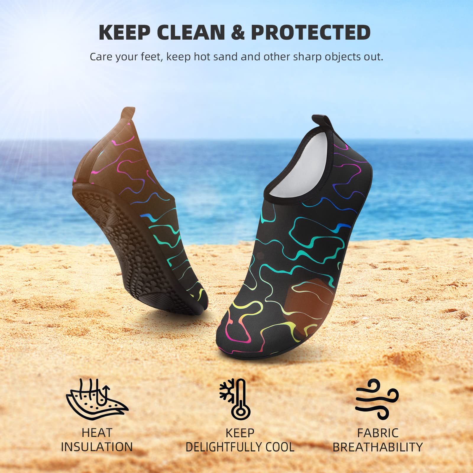 Water Shoes for Women Men Quick-Dry Aqua Socks Swim Beach Barefoot Yoga Exercise Wear Sport Accessories Pool Camping Must Haves Adult Youth Size