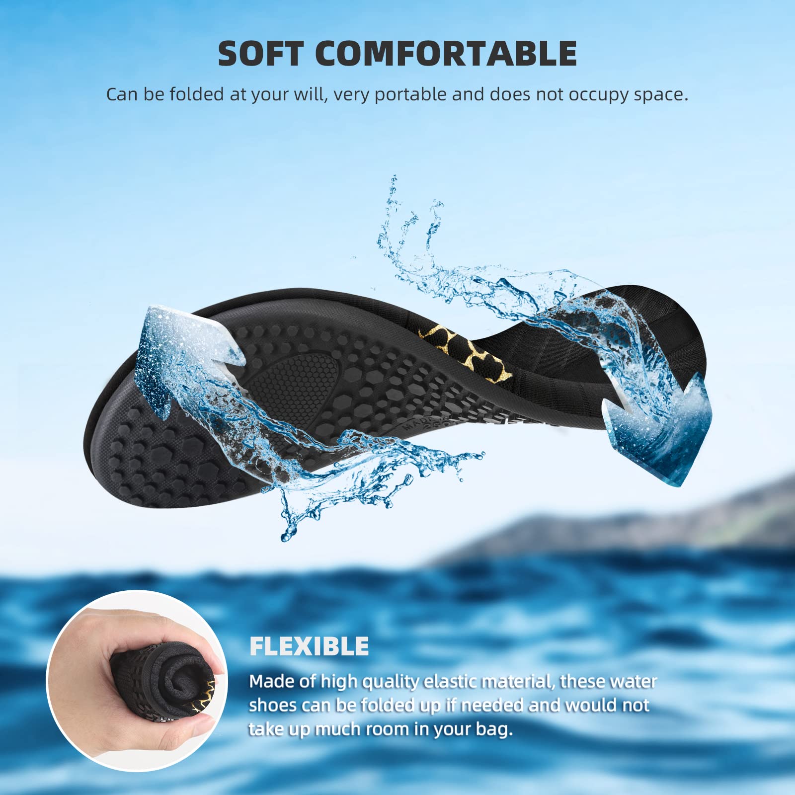 Water Shoes for Women Men Quick-Dry Aqua Socks Swim Beach Barefoot Yoga Exercise Wear Sport Accessories Pool Camping Must Haves Adult Youth Size