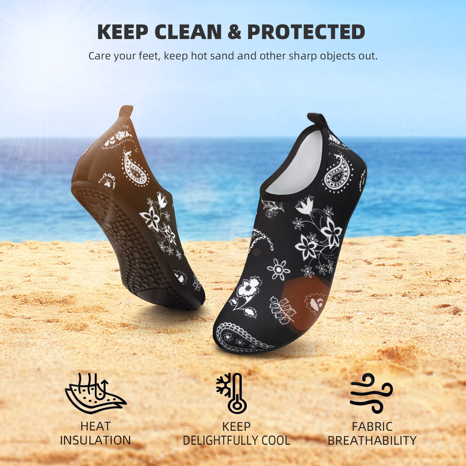 Water Shoes for Women Men Quick-Dry Aqua Socks Swim Beach Barefoot Yoga Exercise Wear Sport Accessories Pool Camping Must Haves Adult Youth Size