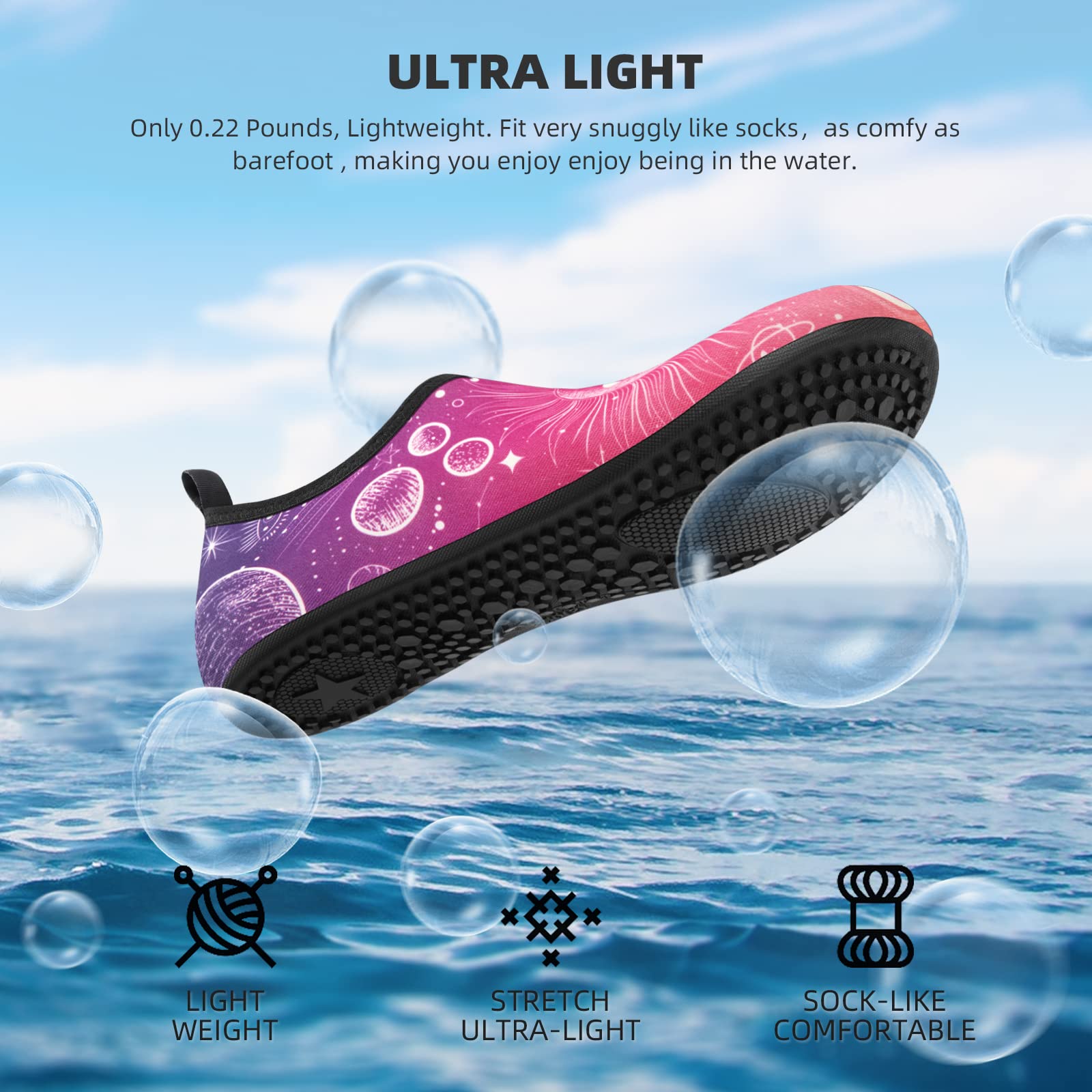 Water Shoes for Women Men Quick-Dry Aqua Socks Swim Beach Barefoot Yoga Exercise Wear Sport Accessories Pool Camping Must Haves Adult Youth Size