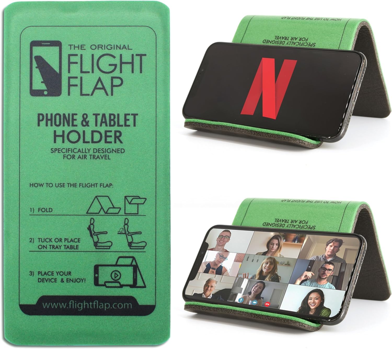 Airplane Phone Holder, Flexible Tablet and Cell Phone Holder, Folding Cellphone Stand for Desk, Bed, Office, Treadmill - Airplane Accessories Long Flight Travel, Plane Essentials