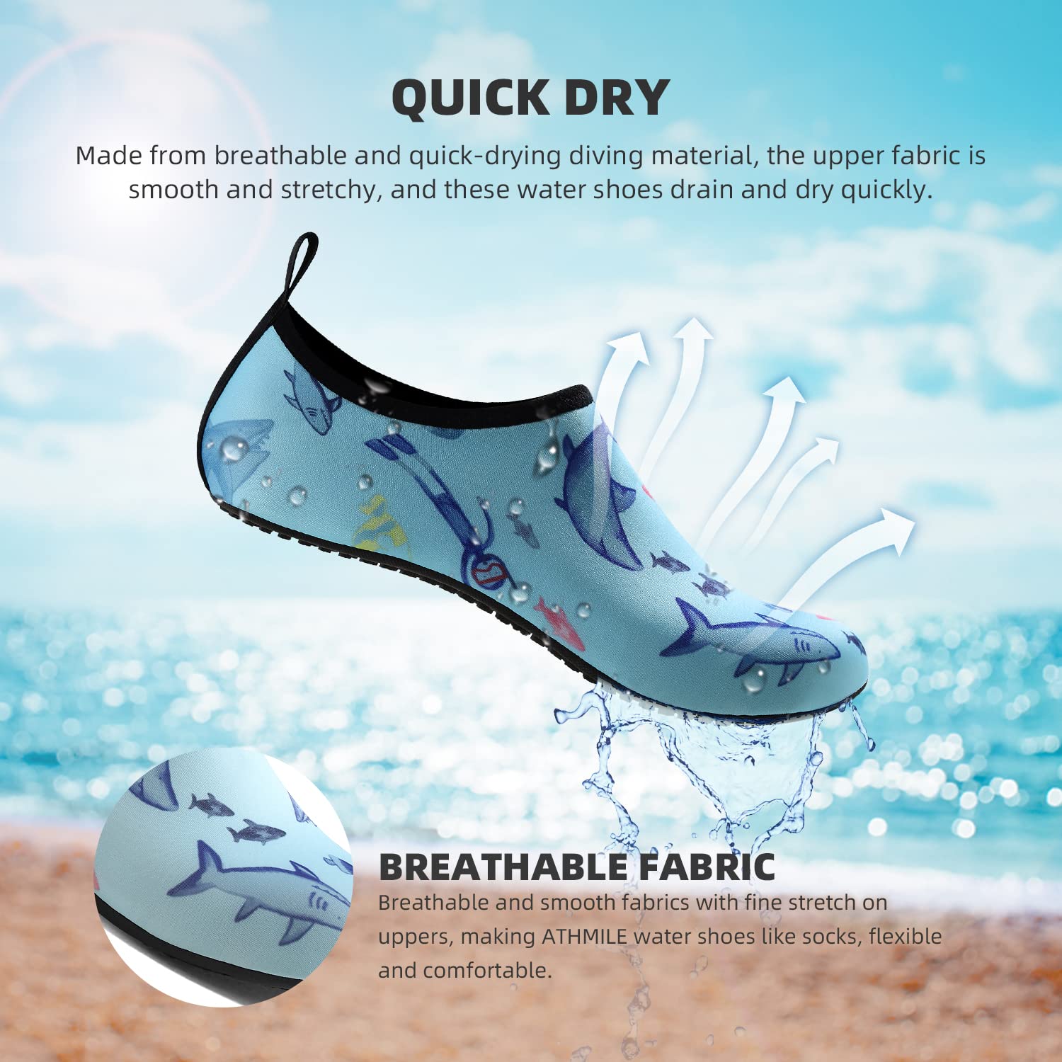 Water Shoes for Women Men Quick-Dry Aqua Socks Swim Beach Barefoot Yoga Exercise Wear Sport Accessories Pool Camping Must Haves Adult Youth Size