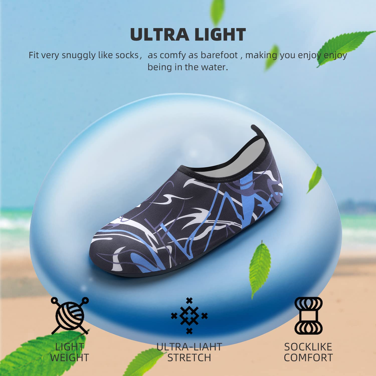 Water Shoes for Women Men Quick-Dry Aqua Socks Swim Beach Barefoot Yoga Exercise Wear Sport Accessories Pool Camping Must Haves Adult Youth Size