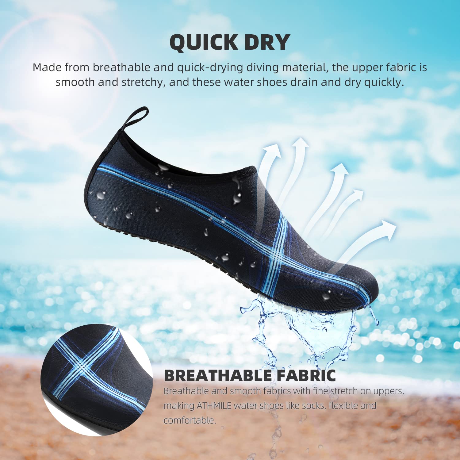 Water Shoes for Women Men Quick-Dry Aqua Socks Swim Beach Barefoot Yoga Exercise Wear Sport Accessories Pool Camping Must Haves Adult Youth Size