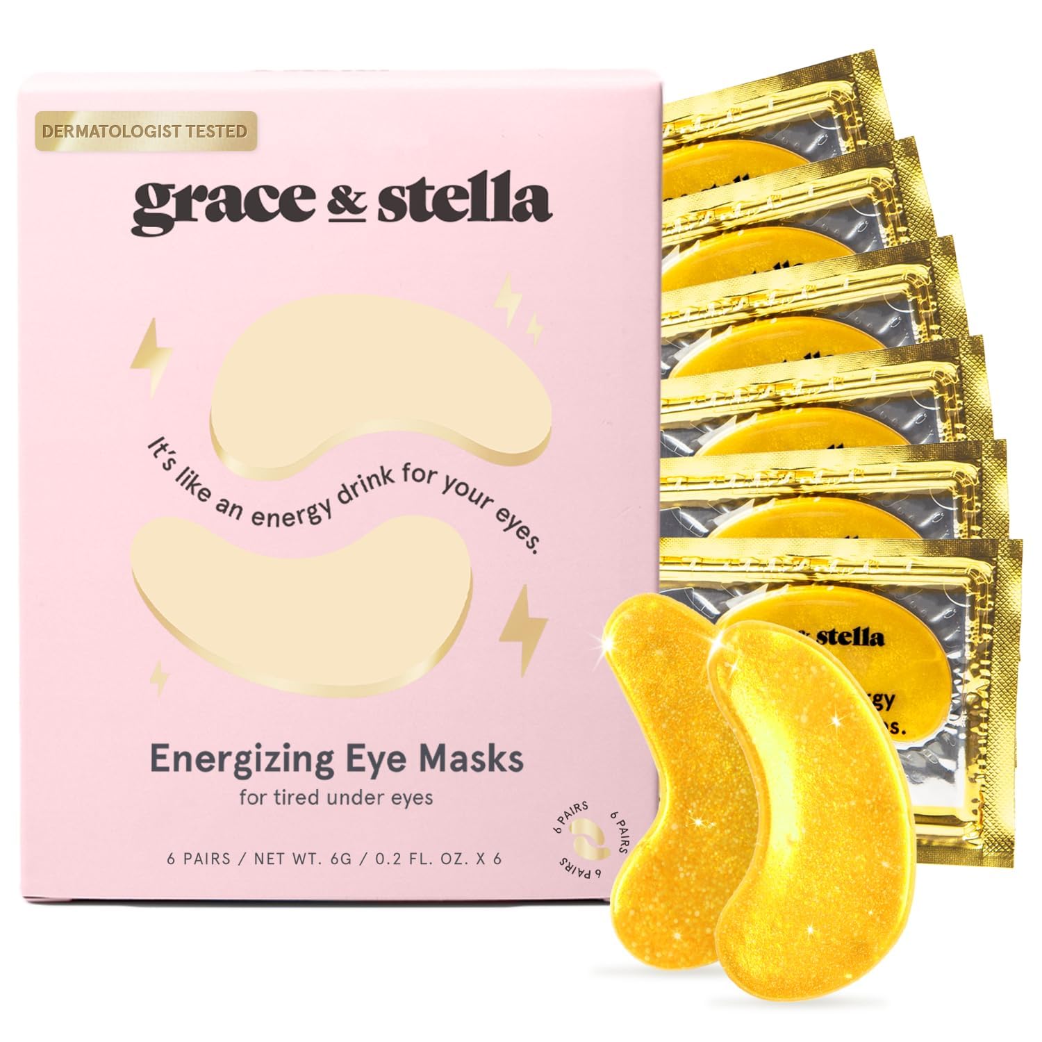 grace & stella Under Eye Mask - Valentines Day Gifts for Women - Reduce Dark Circles, Puffy Eyes, Undereye Bags, Wrinkles - Gel Under Eye Patches - Bridesmaid Gifts - Vegan Self Care (24 Pairs, Gold)