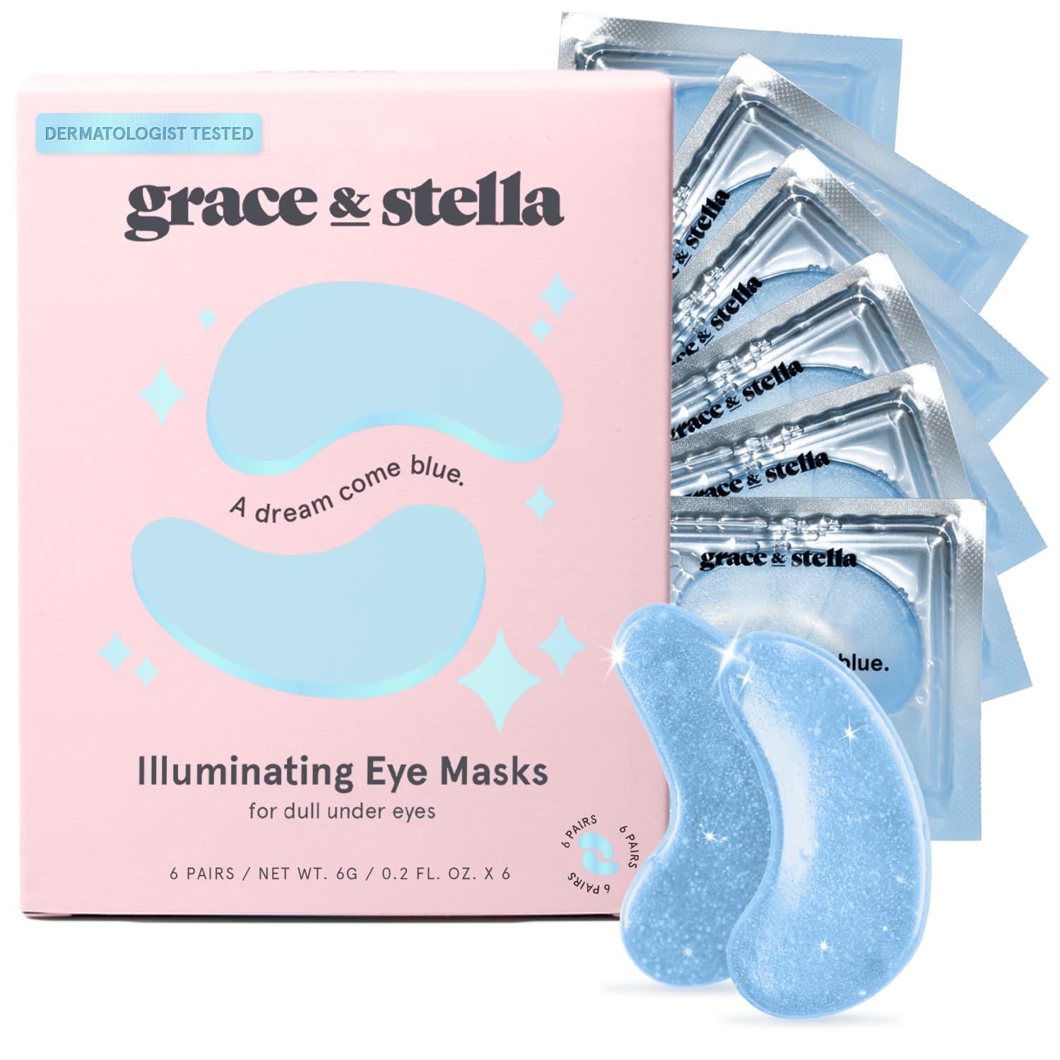 grace & stella Under Eye Mask - Valentines Day Gifts for Women - Reduce Dark Circles, Puffy Eyes, Undereye Bags, Wrinkles - Gel Under Eye Patches - Bridesmaid Gifts - Vegan Self Care (24 Pairs, Gold)