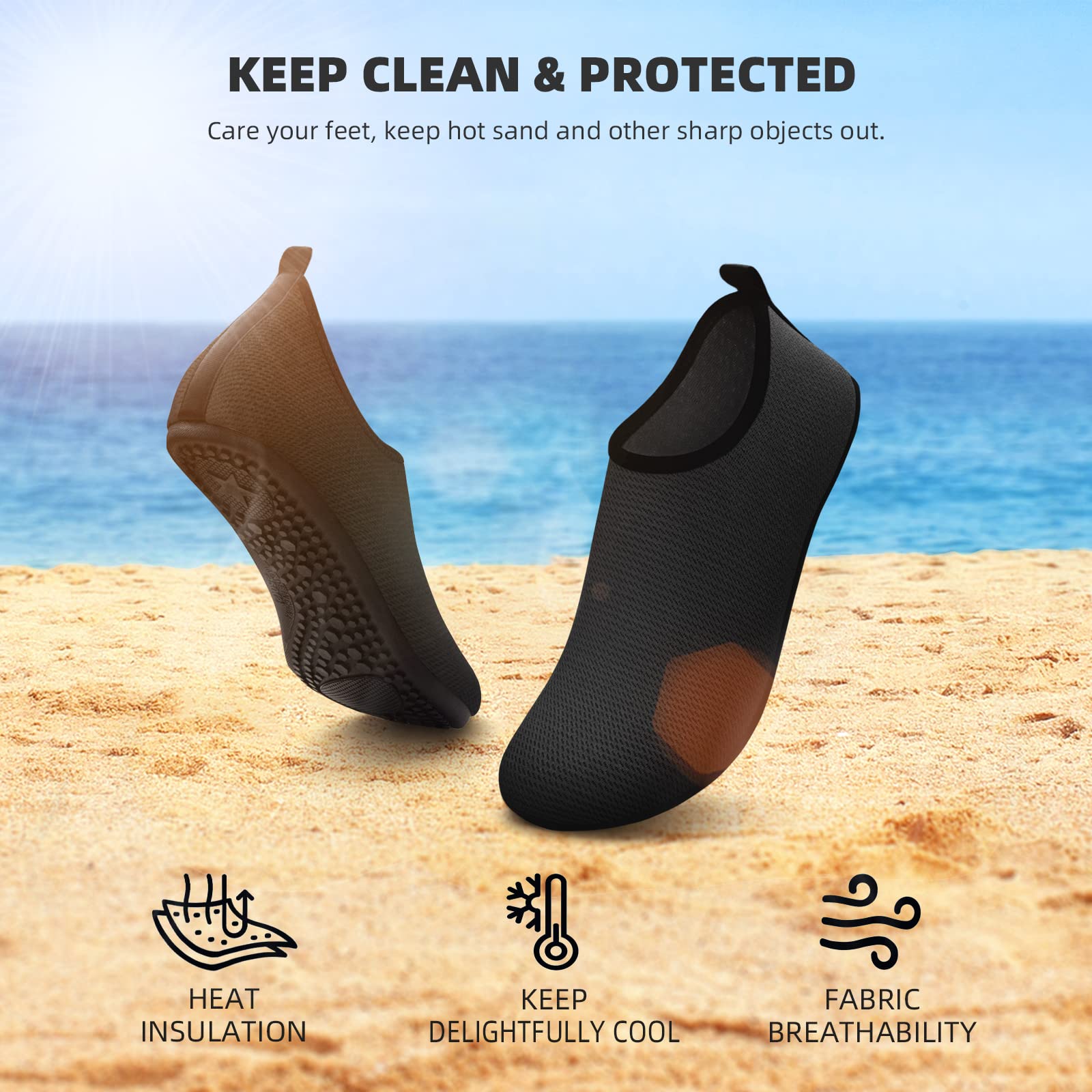 Water Shoes for Women Men Quick-Dry Aqua Socks Swim Beach Barefoot Yoga Exercise Wear Sport Accessories Pool Camping Must Haves Adult Youth Size