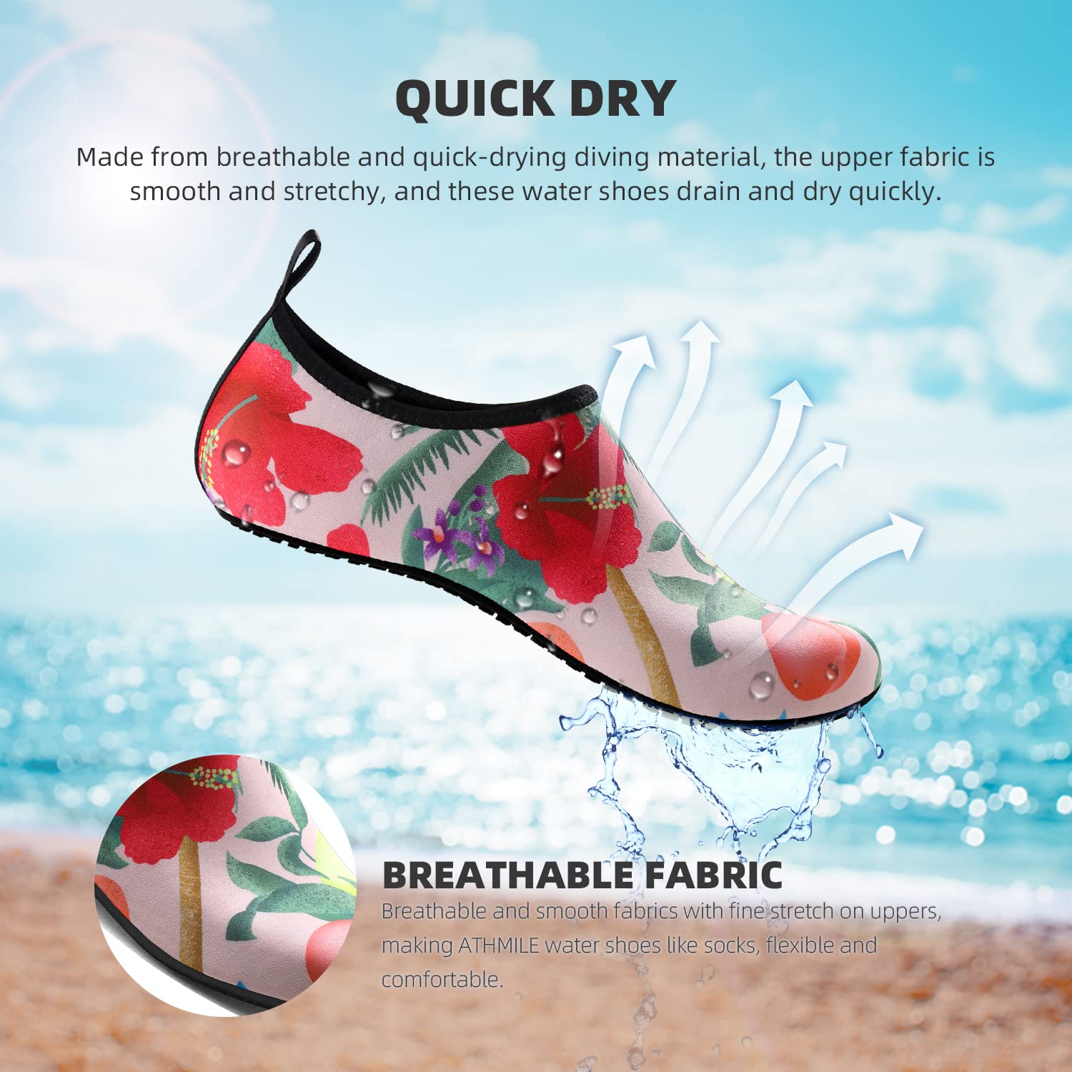 Water Shoes for Women Men Quick-Dry Aqua Socks Swim Beach Barefoot Yoga Exercise Wear Sport Accessories Pool Camping Must Haves Adult Youth Size