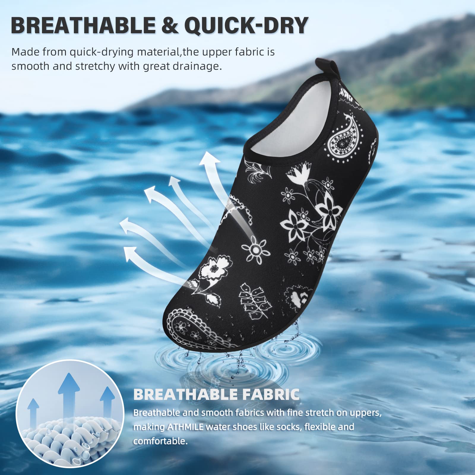 Water Shoes for Women Men Quick-Dry Aqua Socks Swim Beach Barefoot Yoga Exercise Wear Sport Accessories Pool Camping Must Haves Adult Youth Size