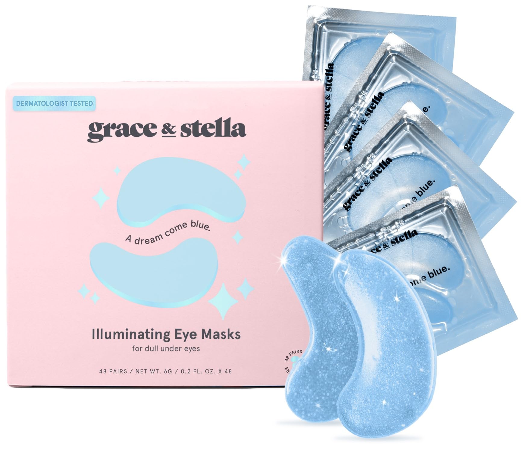 grace & stella Under Eye Mask - Valentines Day Gifts for Women - Reduce Dark Circles, Puffy Eyes, Undereye Bags, Wrinkles - Gel Under Eye Patches - Bridesmaid Gifts - Vegan Self Care (24 Pairs, Gold)