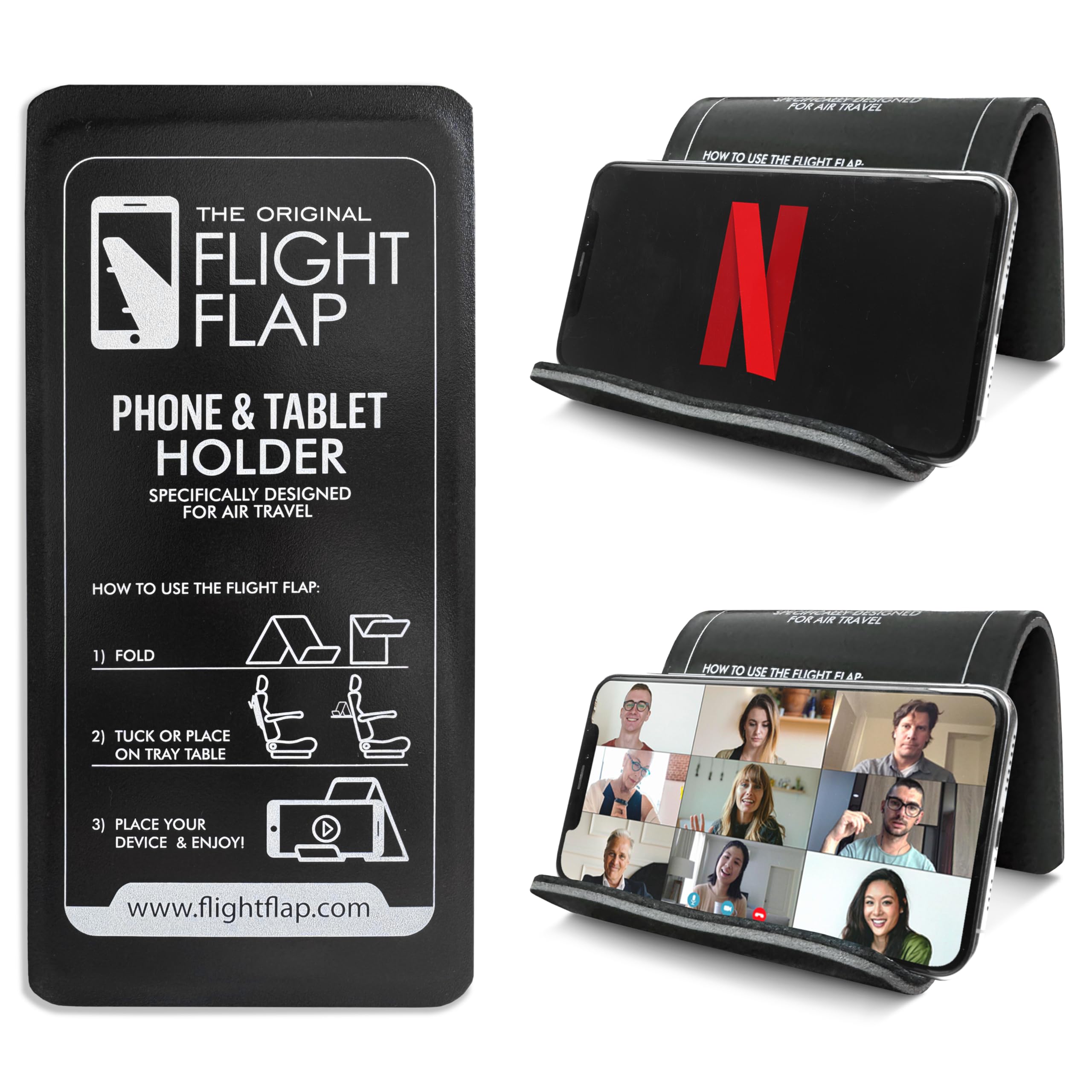 Airplane Phone Holder, Flexible Tablet and Cell Phone Holder, Folding Cellphone Stand for Desk, Bed, Office, Treadmill - Airplane Accessories Long Flight Travel, Plane Essentials