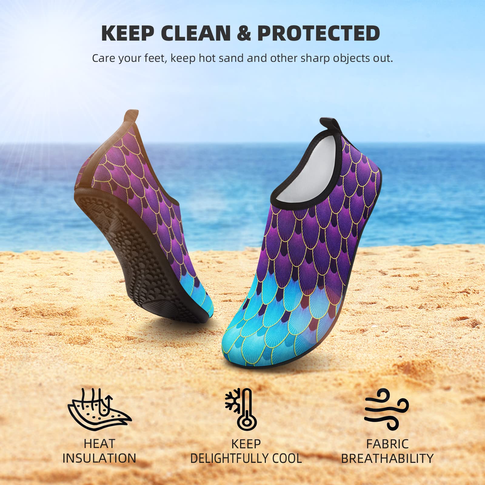 Water Shoes for Women Men Quick-Dry Aqua Socks Swim Beach Barefoot Yoga Exercise Wear Sport Accessories Pool Camping Must Haves Adult Youth Size