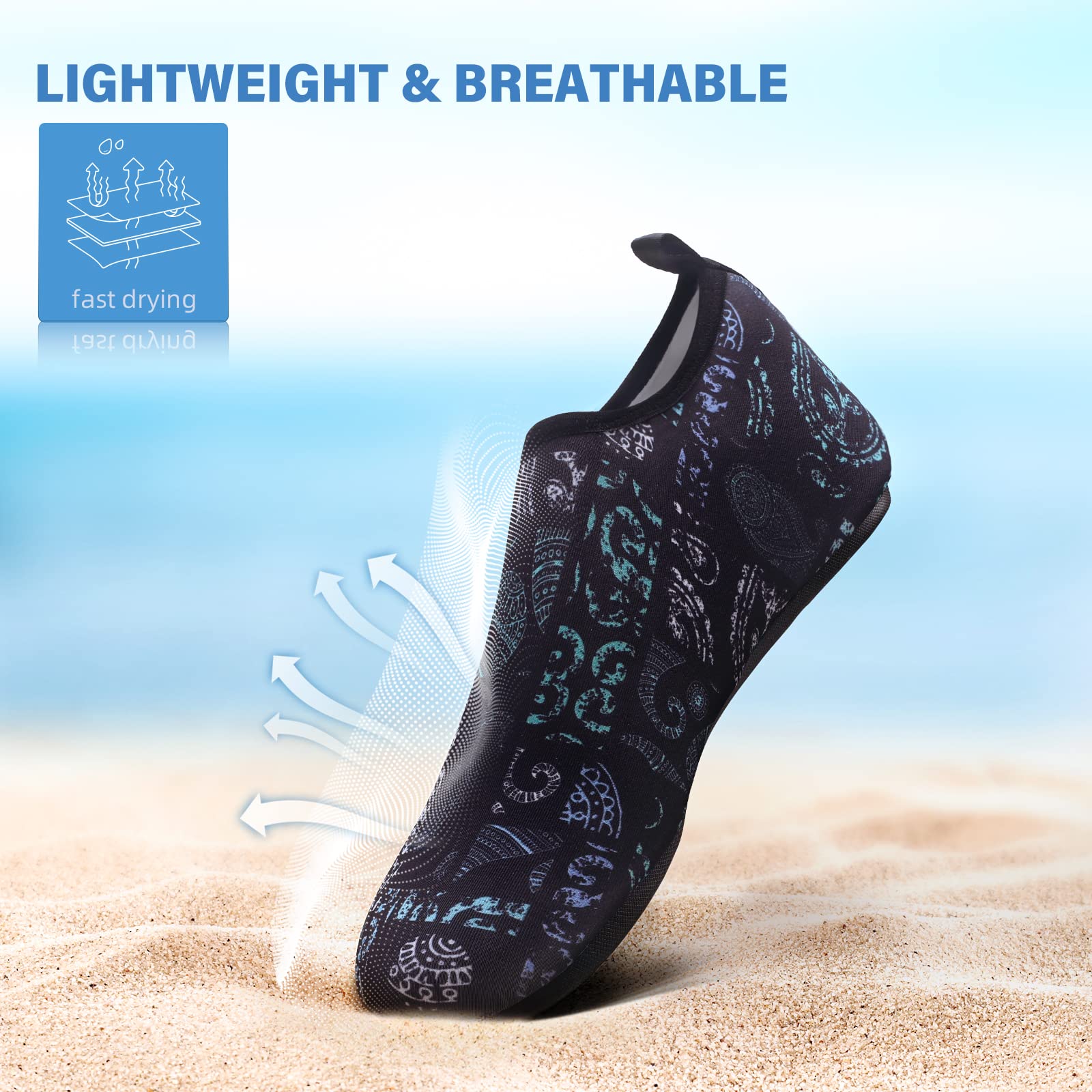 Water Shoes for Women Men Quick-Dry Aqua Socks Swim Beach Barefoot Yoga Exercise Wear Sport Accessories Pool Camping Must Haves Adult Youth Size